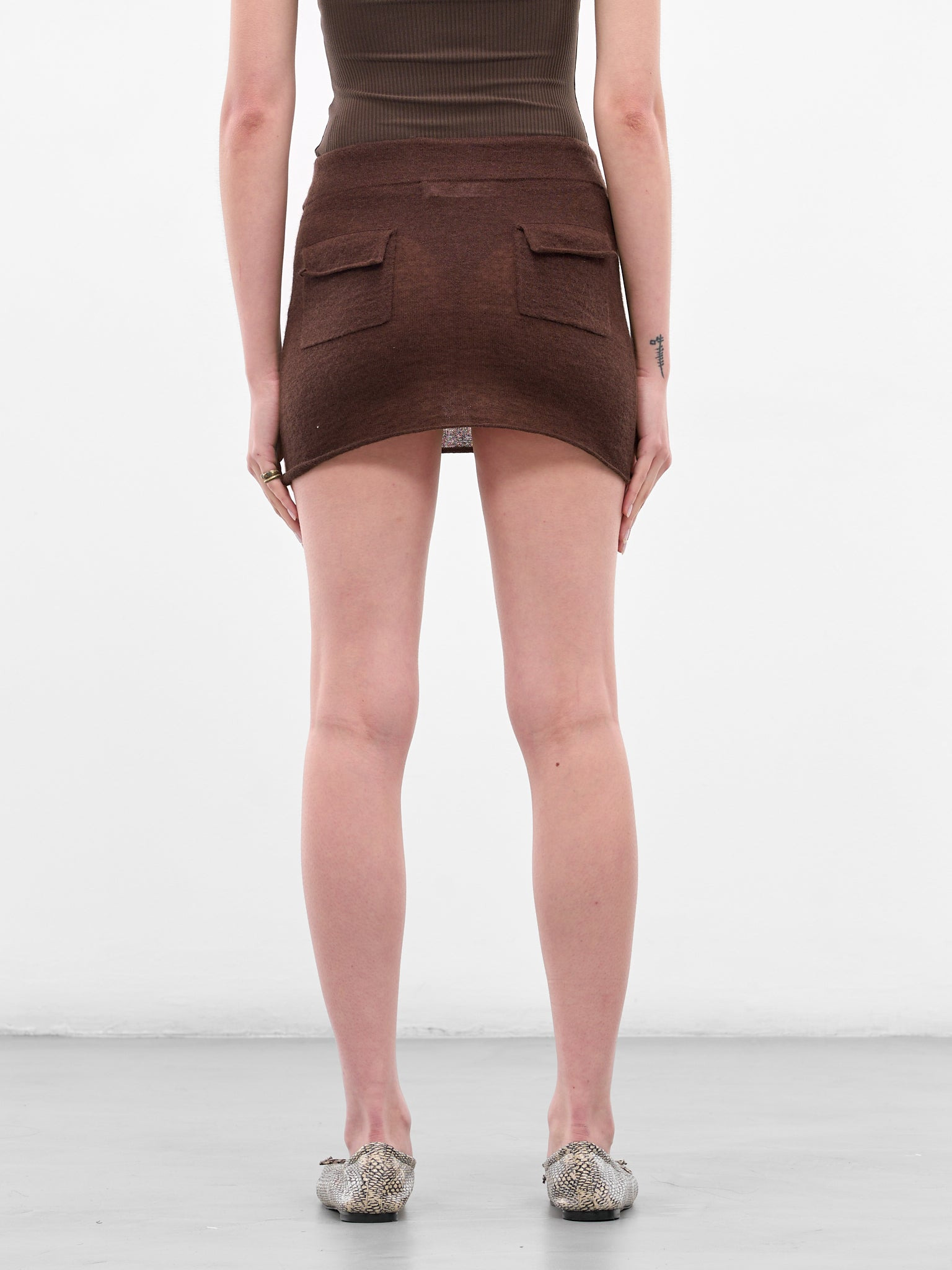 Brown Blaine Knit Mini Skirt - 3