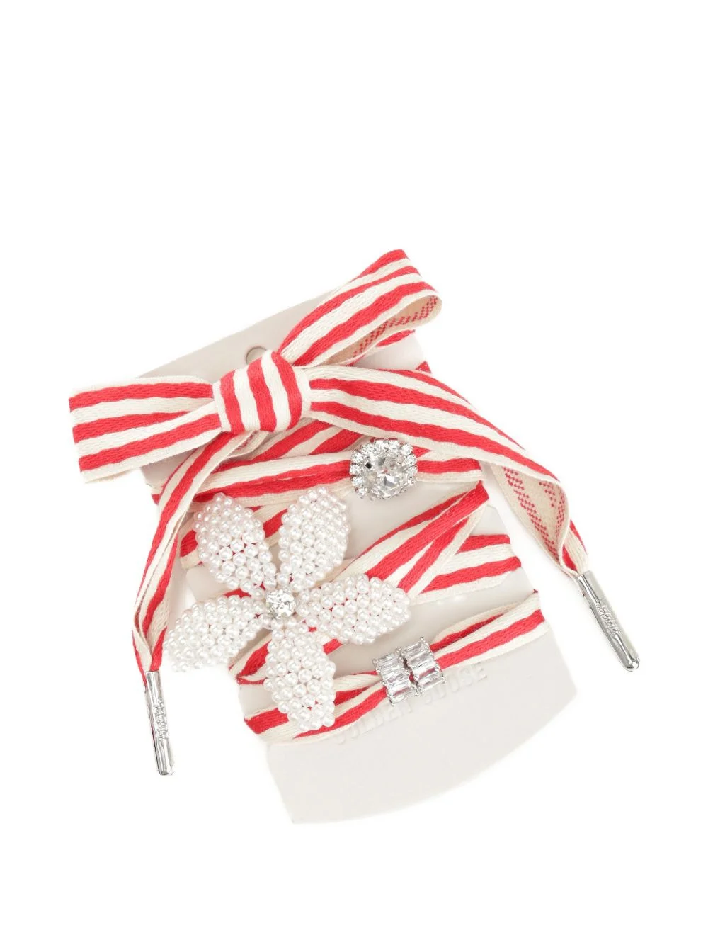 striped beaded-embellishement keyring - 1