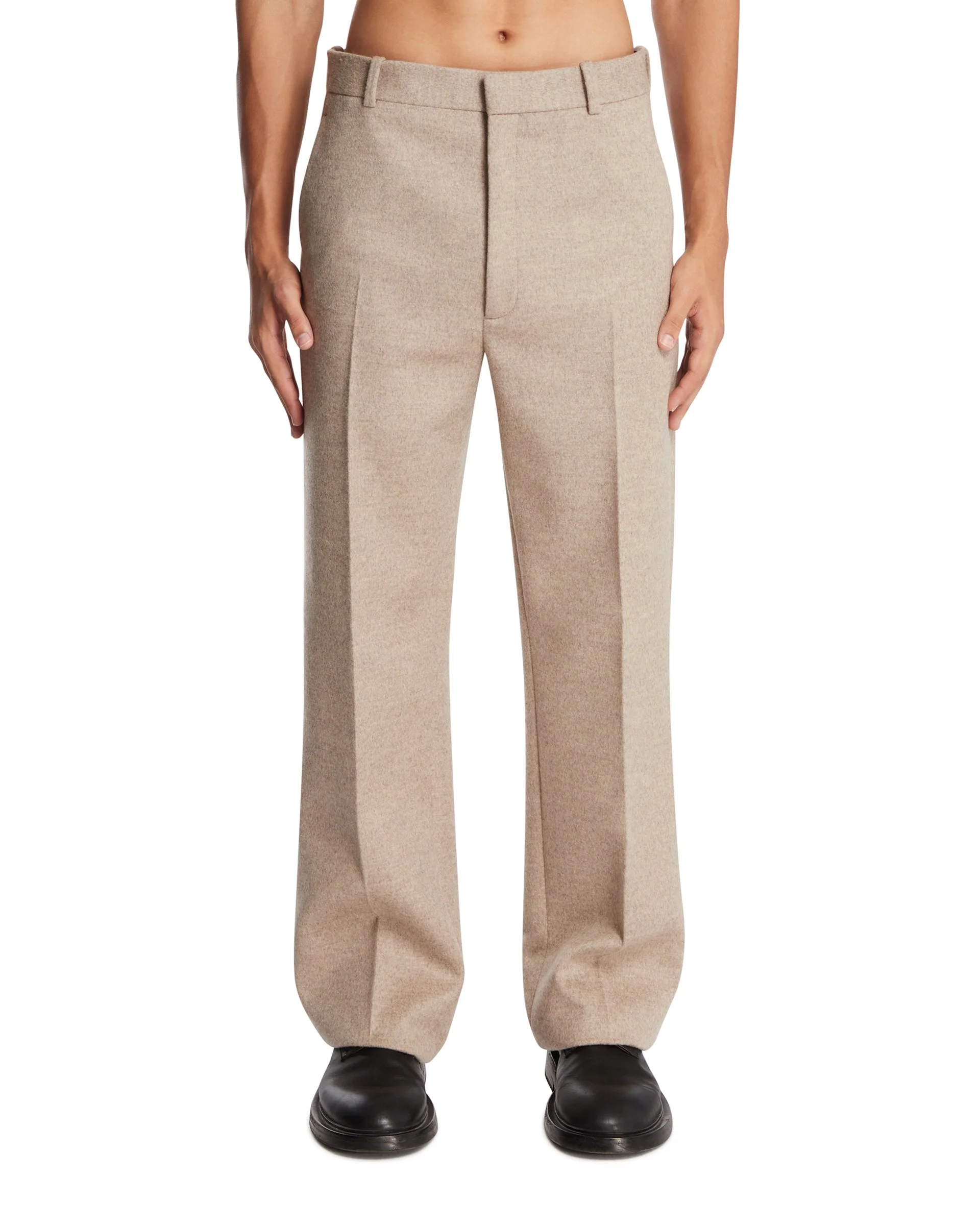 Beige Wool and Cashmere Trousers - 1