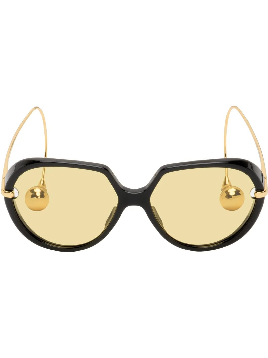 Black & Gold Drop Aviator Sunglasses - 1
