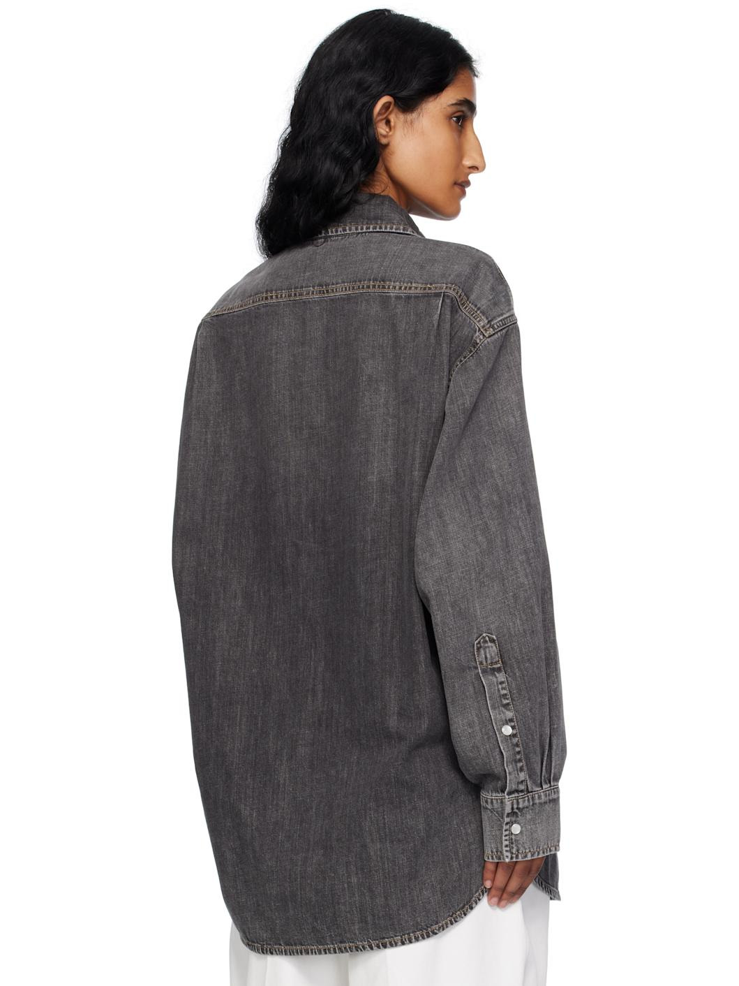 Black Lightweight Denim Shirt - 3