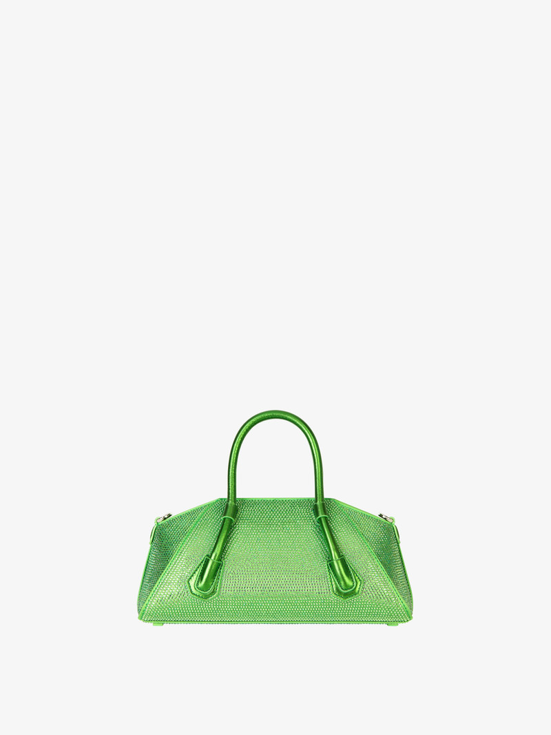 MINI ANTIGONA STRETCH BAG IN SATIN WITH STRASS 6