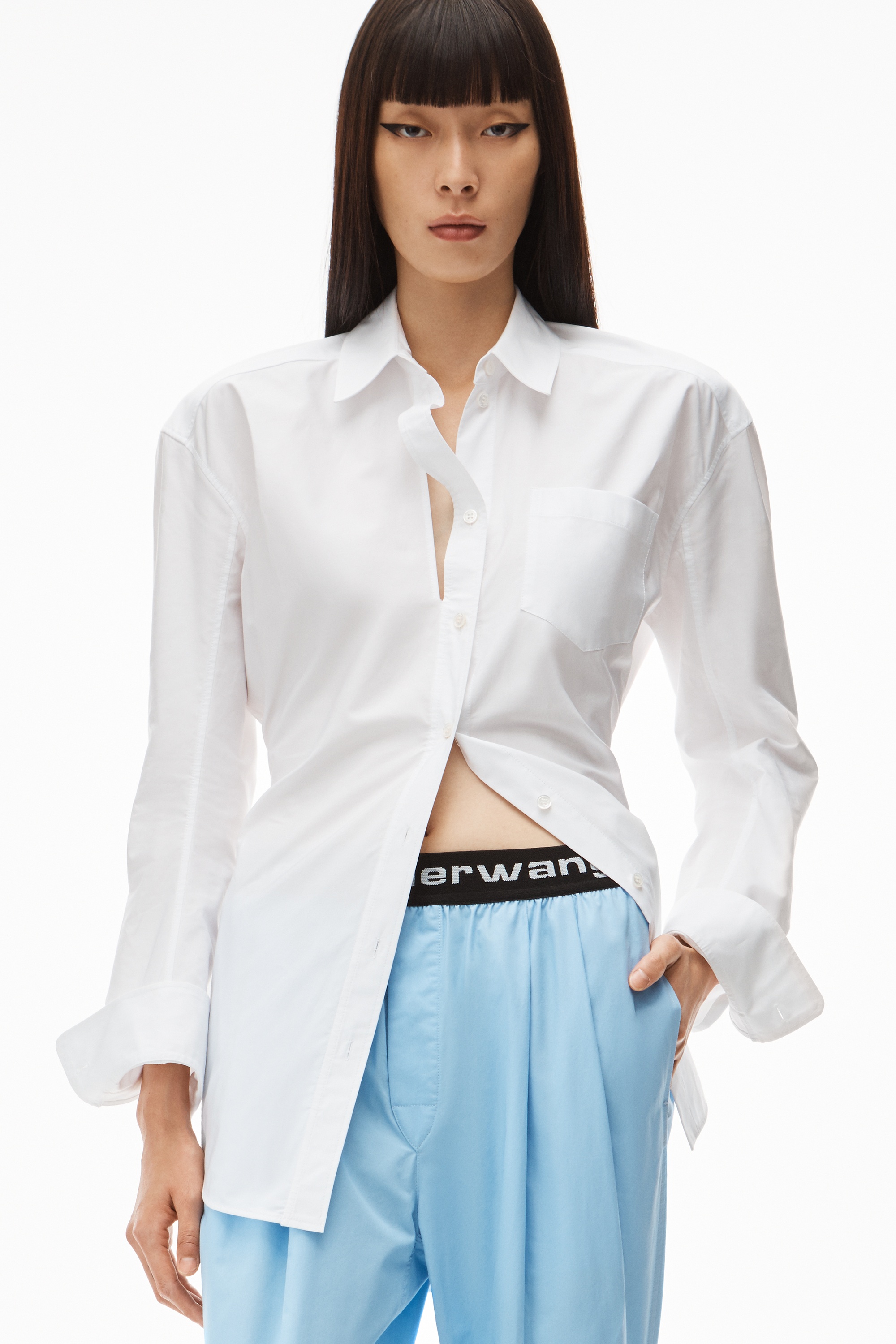 LOGO ELASTIC PLEATED PANT IN COTTON - 4