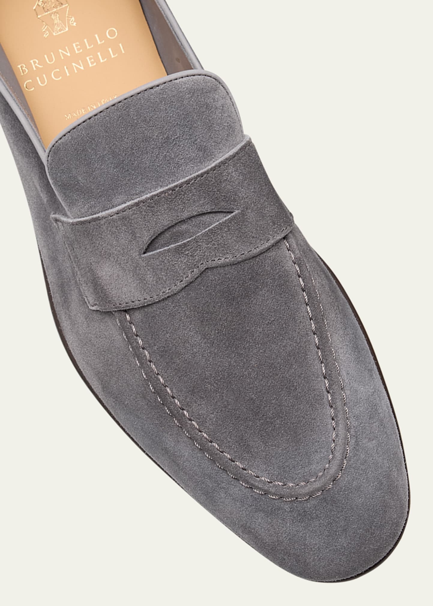 Men's Suede Penny Loafers - 6