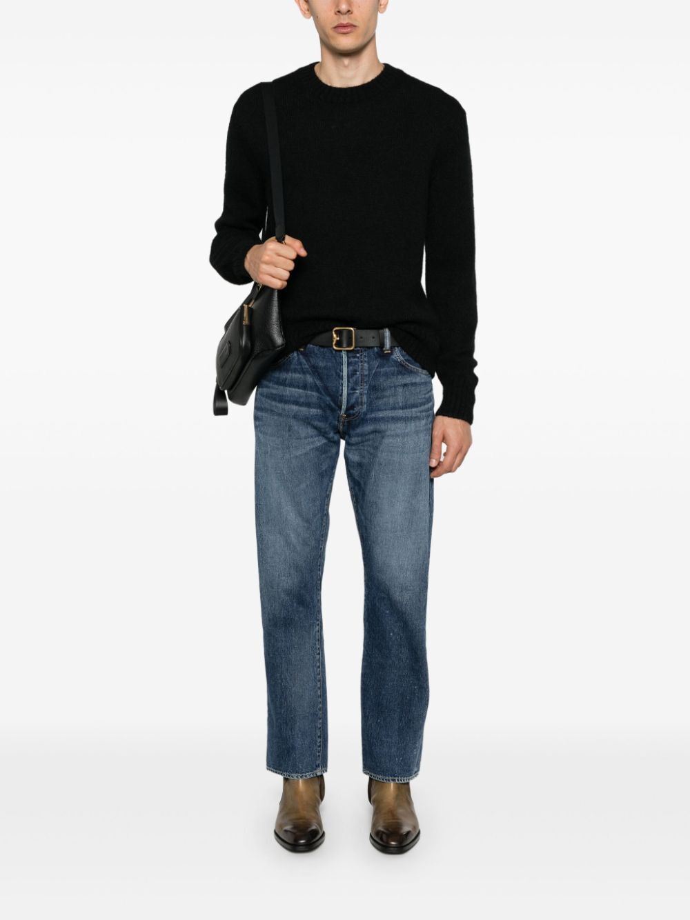 Tom Ford Men Alpaca Blend Is Crew Neck Sweater - 5