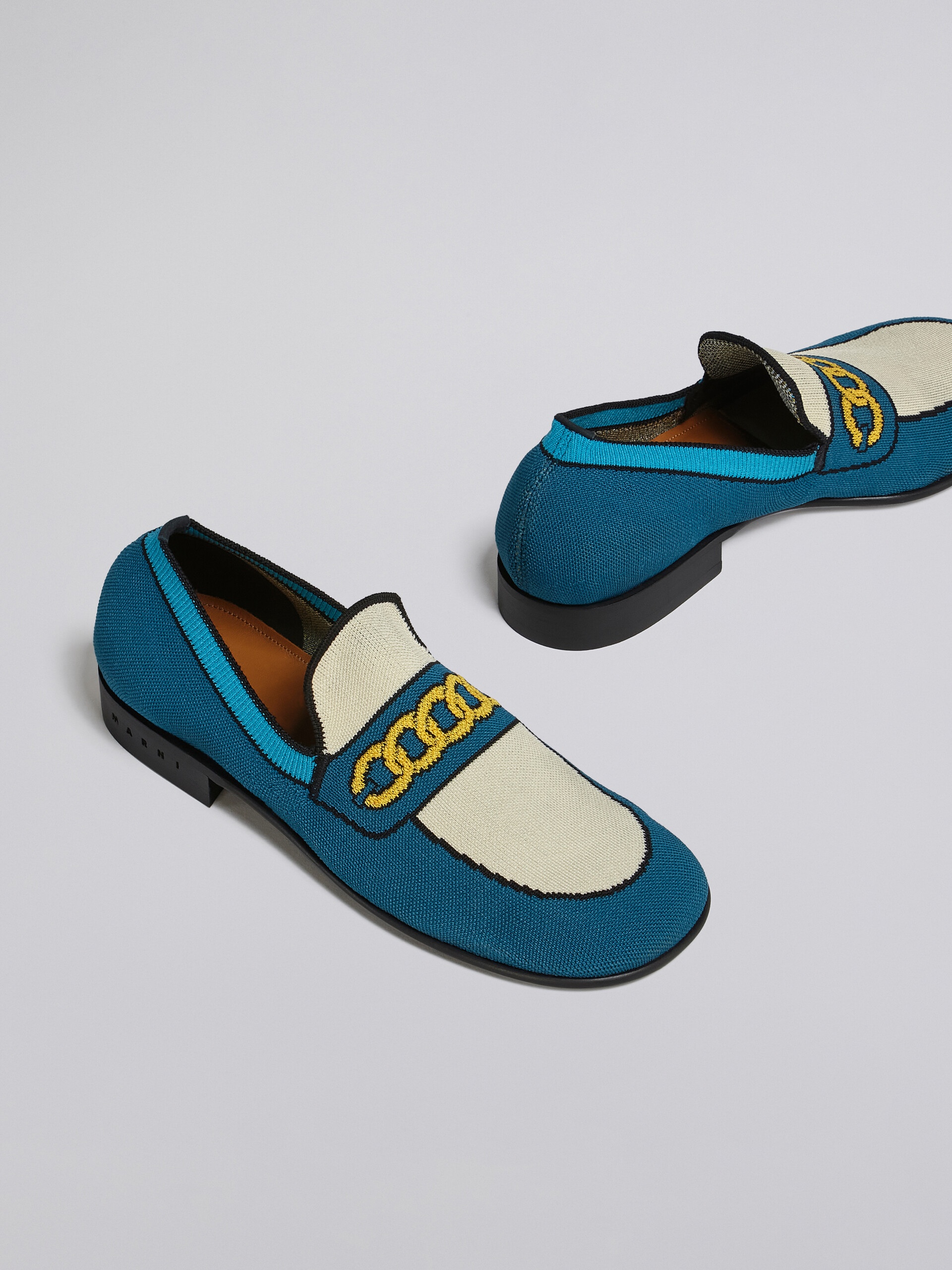 BLUE TROMPE L'ŒIL JACQUARD MOCCASIN - 5