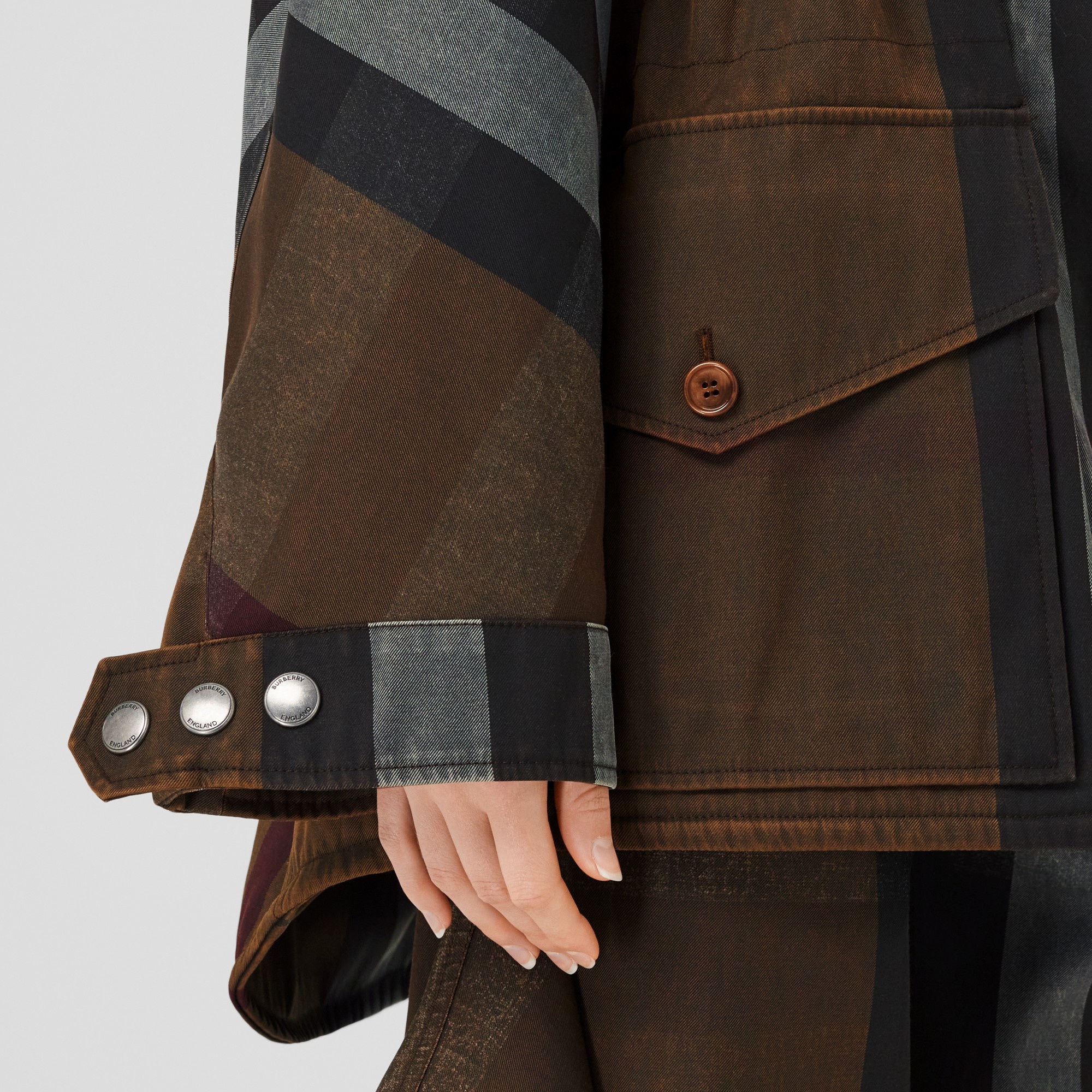 Check Cotton Blend Field Jacket - 6