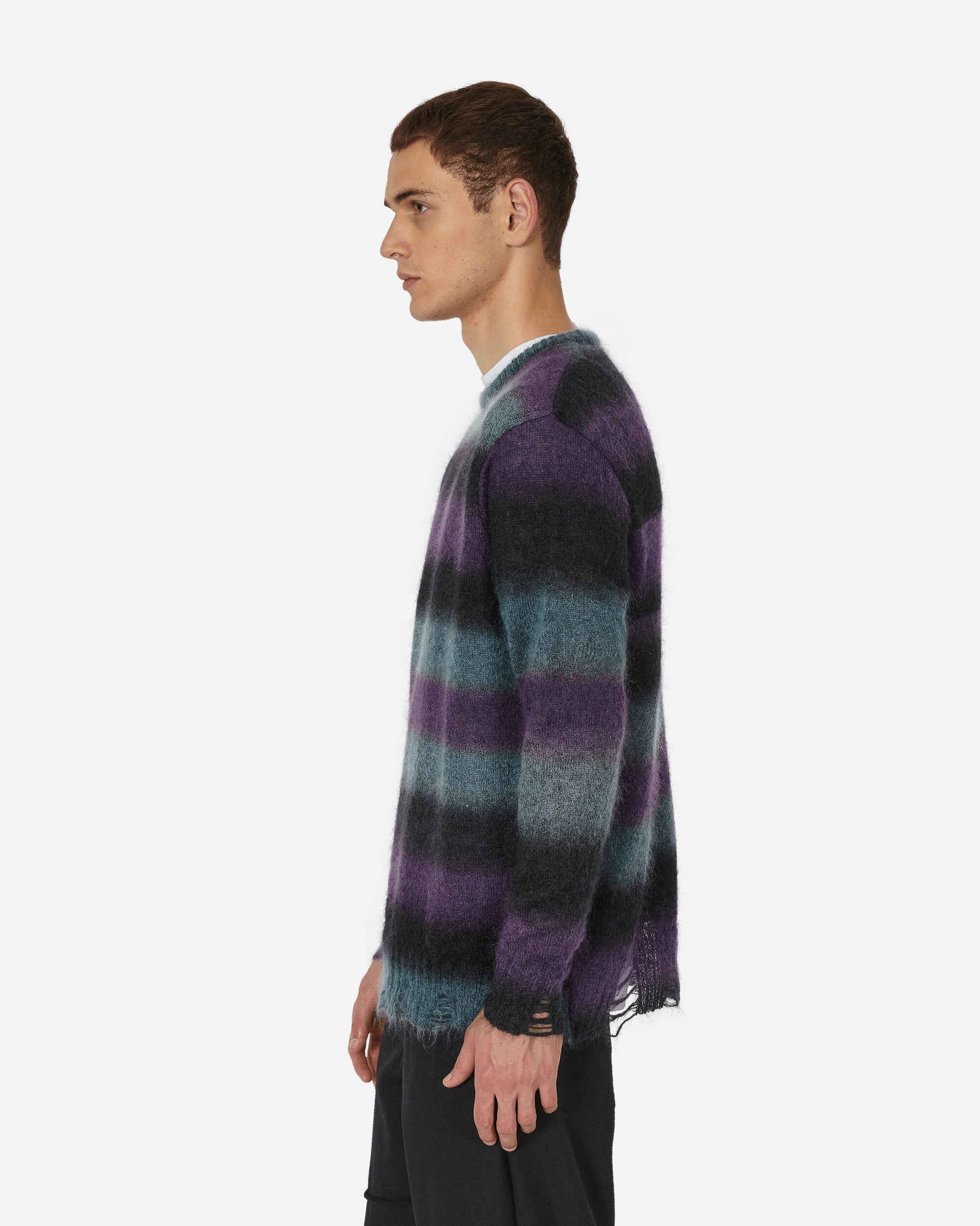 Striped Mohair Oversized Sweater Midnight - 2