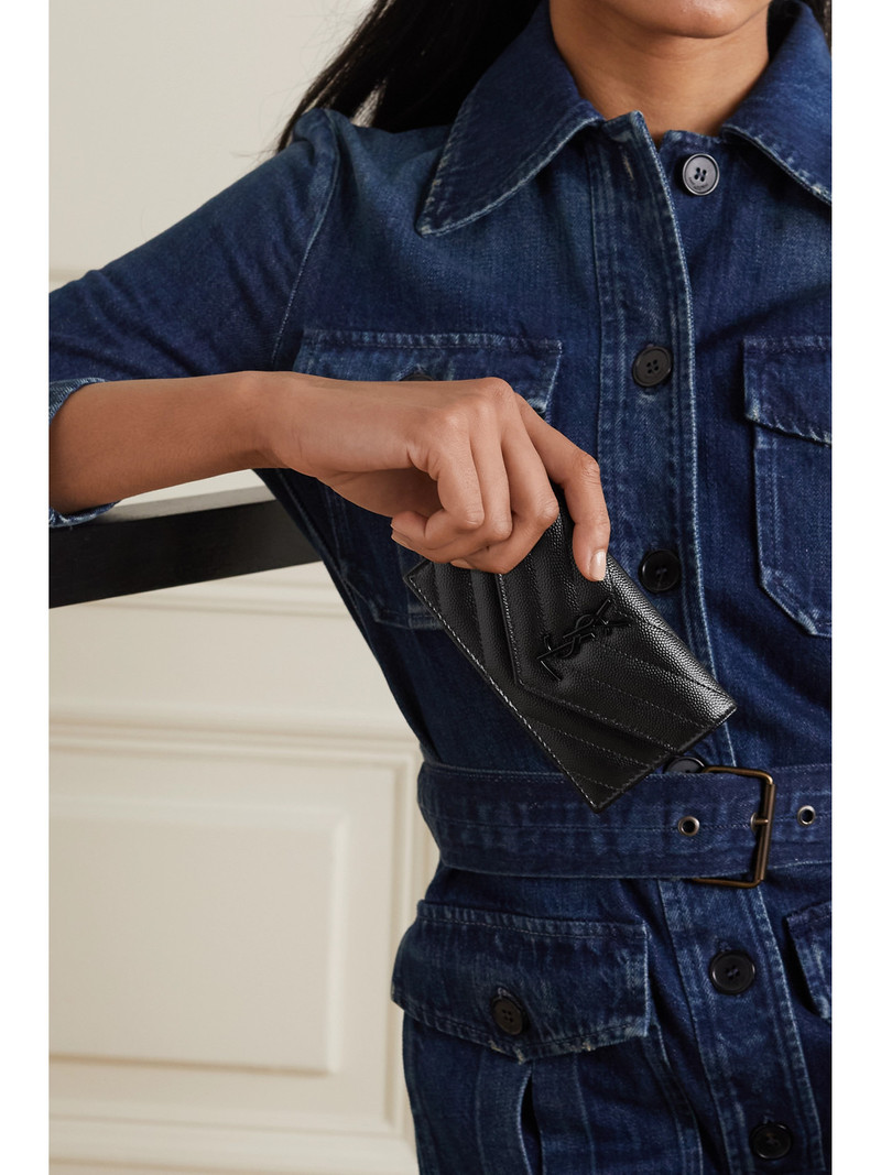 SAINT LAURENT Monogramme Quilted Textured-leather Wallet outlook