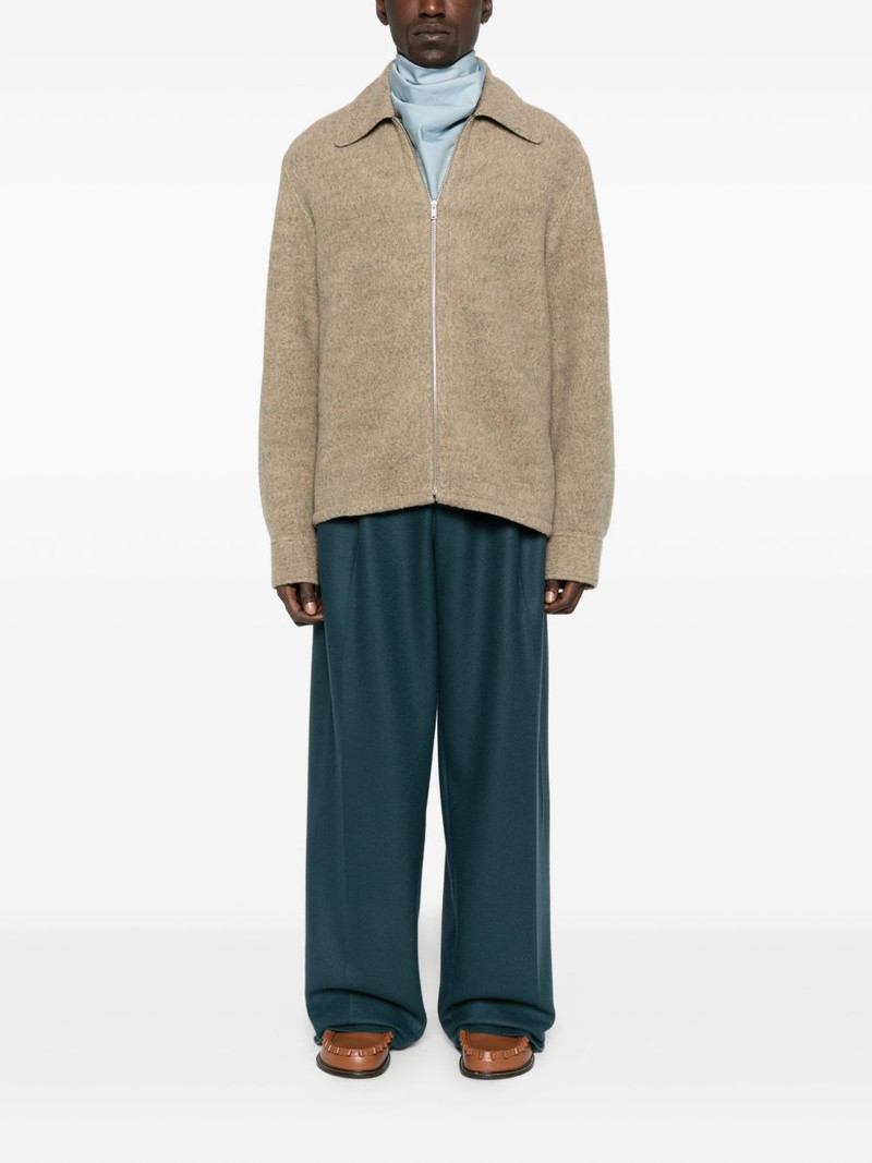 Jil Sander zip-fastening collared wool jacket outlook