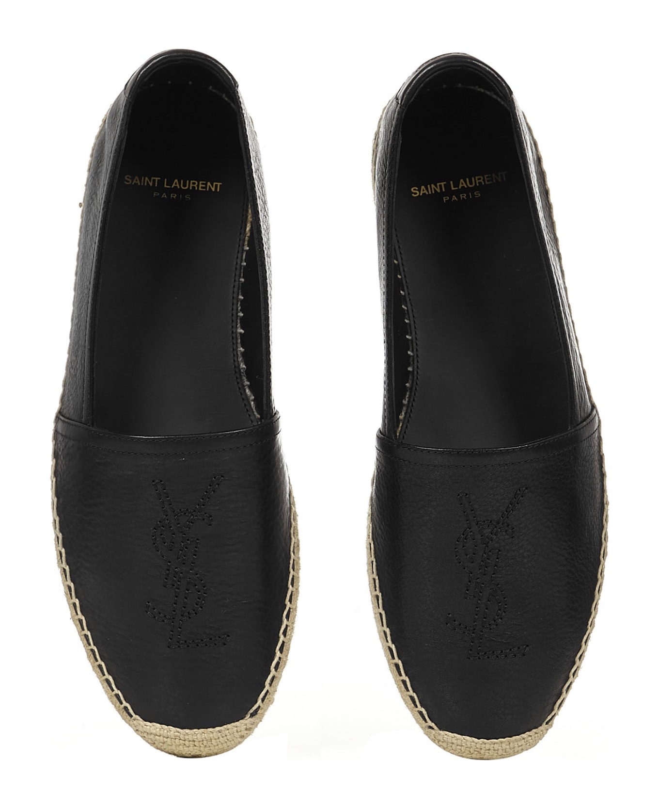 Leather Espadrilles With Embroidered Monogram - 3