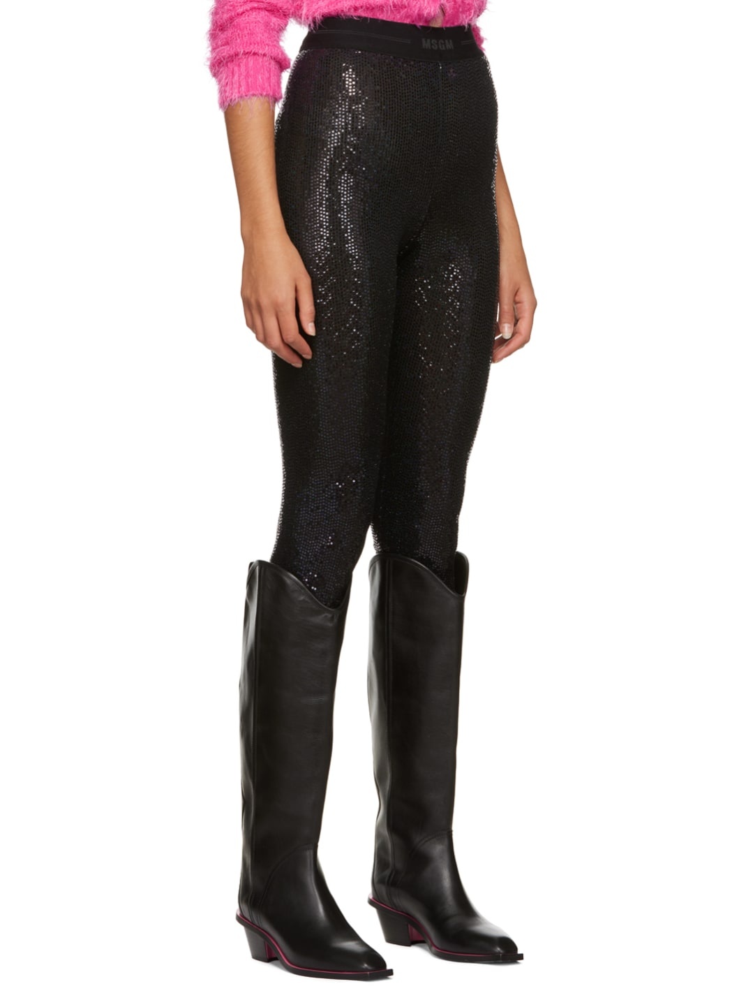 Black Sequin Trousers - 2