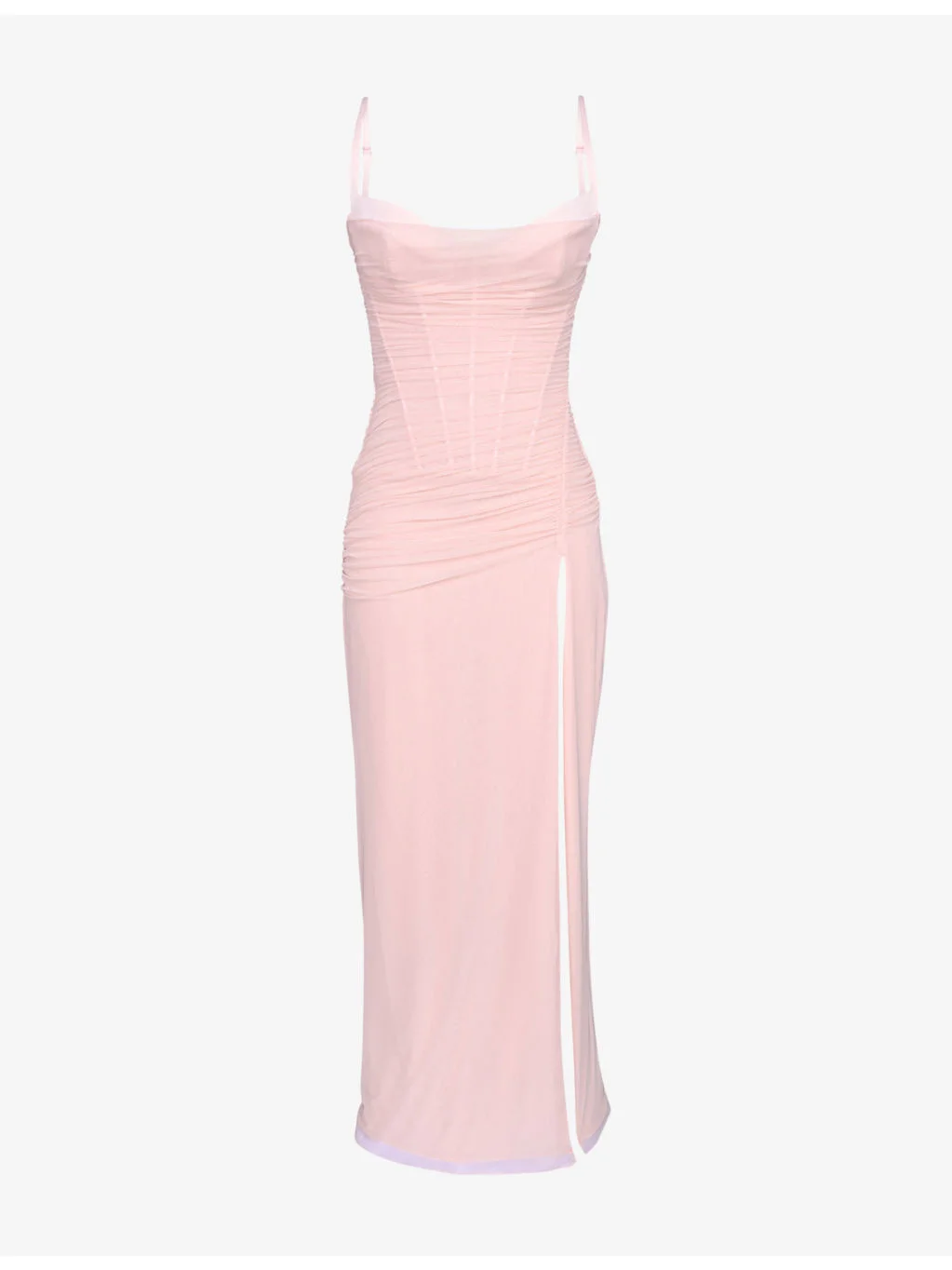 Lini Corset-Bodice Stretch-Mesh Maxi Dress - 1