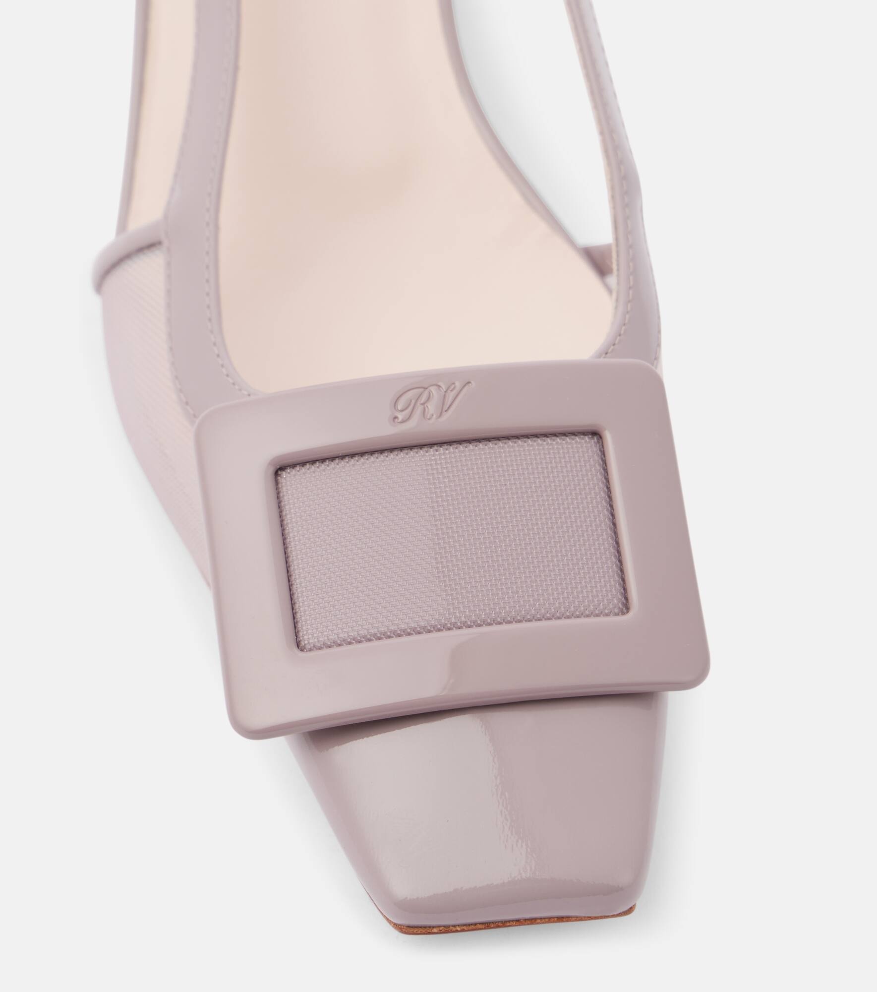 Belle Vivier mesh and leather slingback pumps - 5
