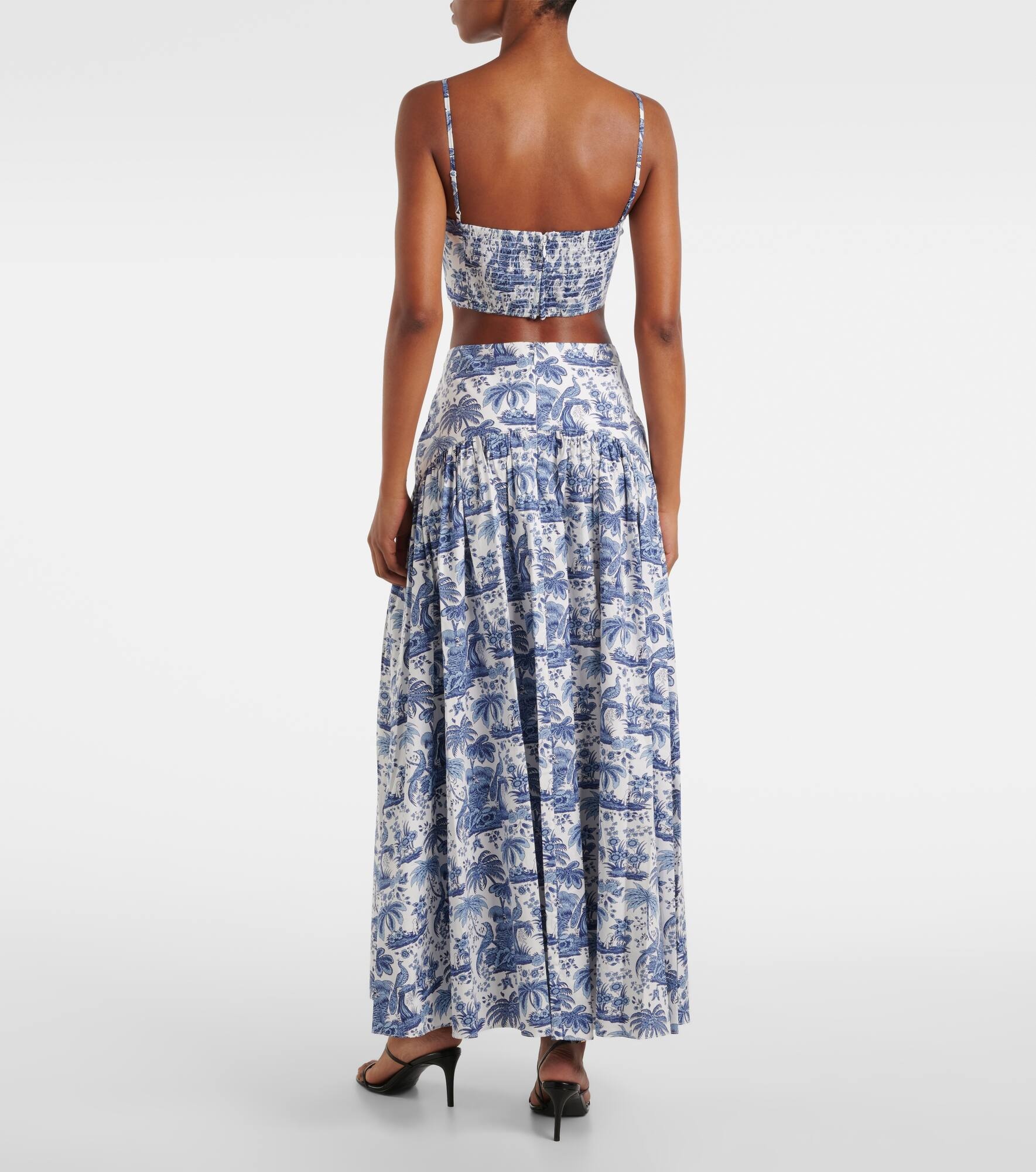 Federico printed cotton crop top - 3