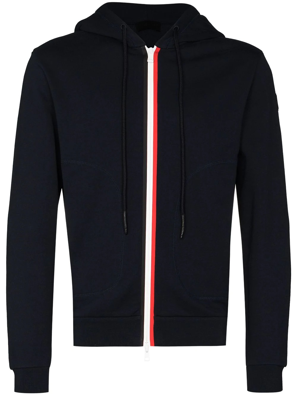 striped zip-fastening hoodie - 1