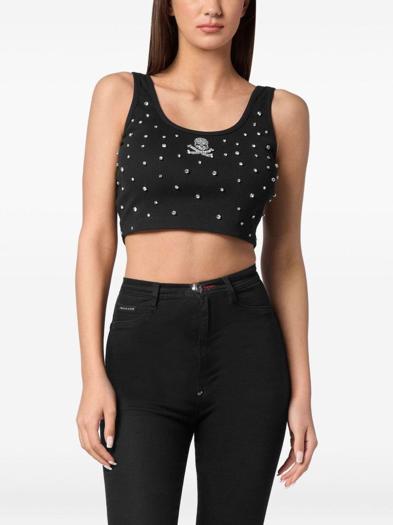 PHILIPP PLEIN rhinestone-embellished top outlook
