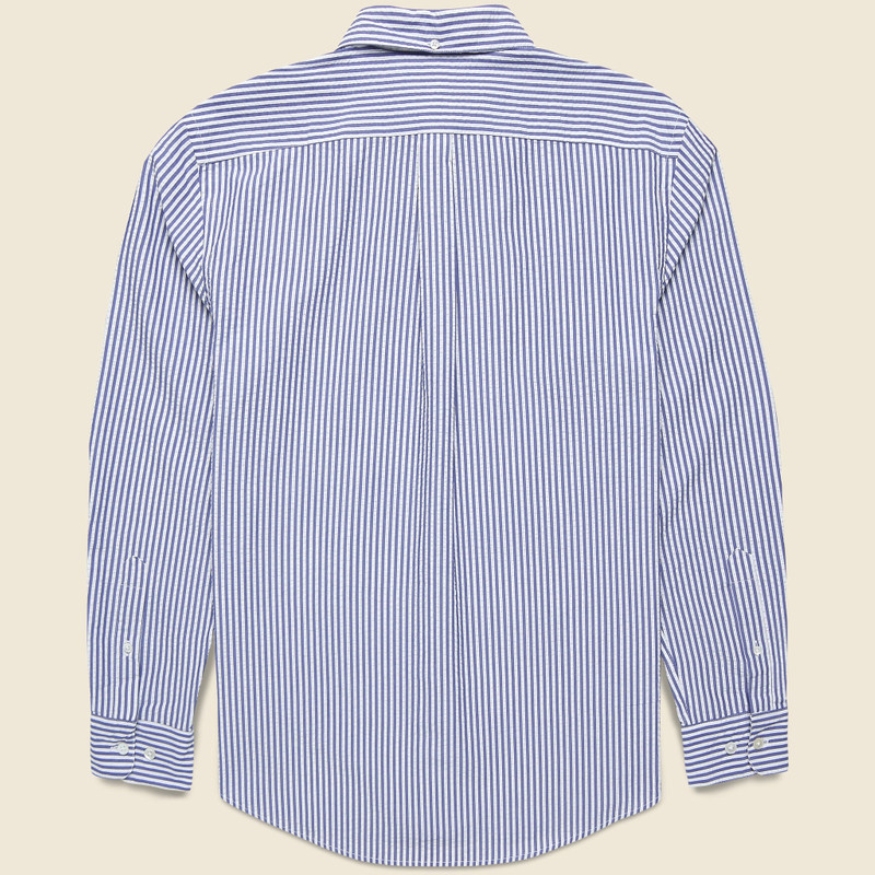 Portuguese Flannel Pacifico Seersucker Shirt - Blue Stripe outlook