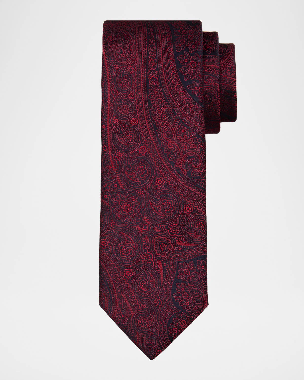 Men's Oversized Paisley Silk Jacquard Tie - 1