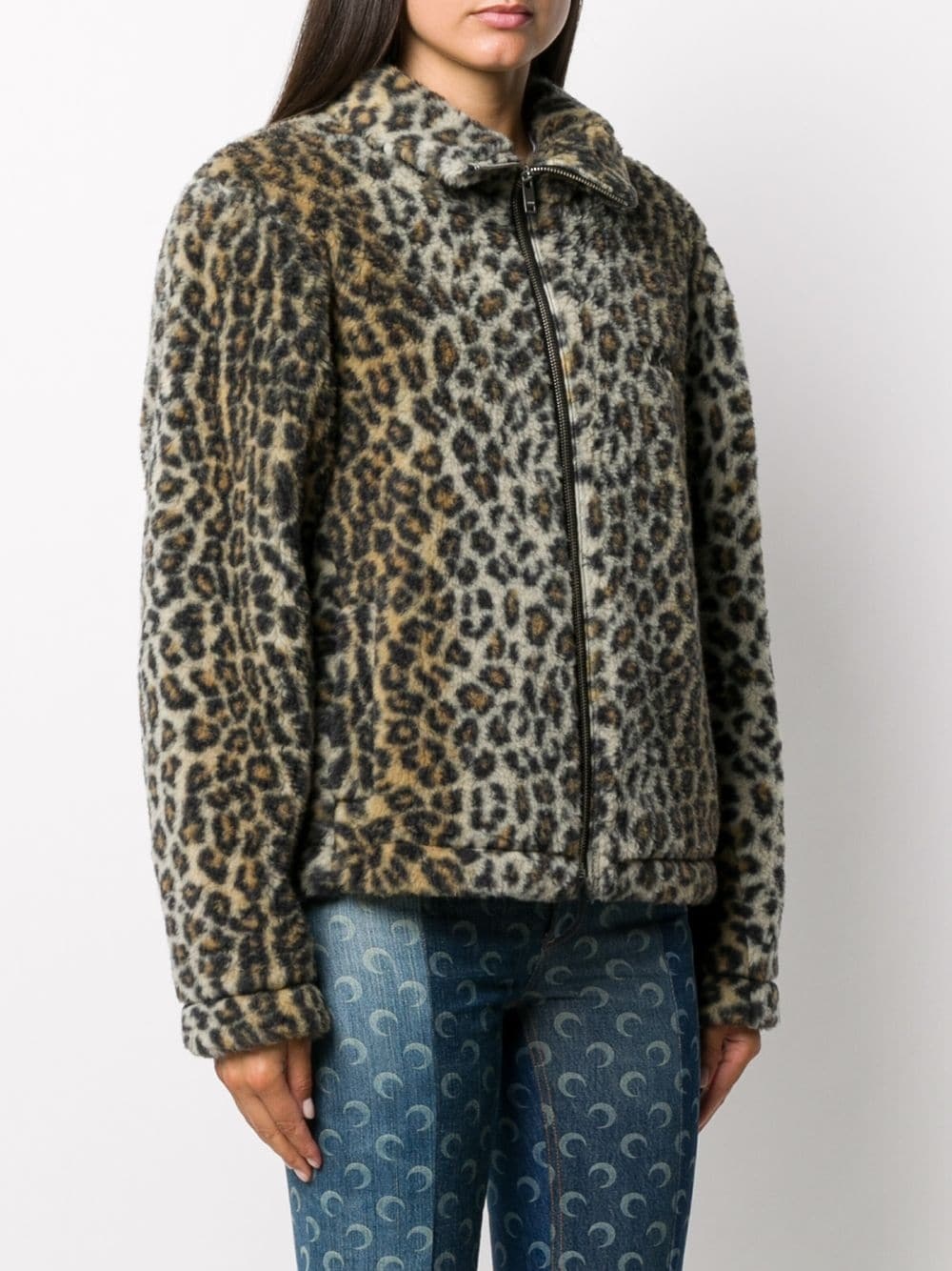 leopard print fleece jacket - 3