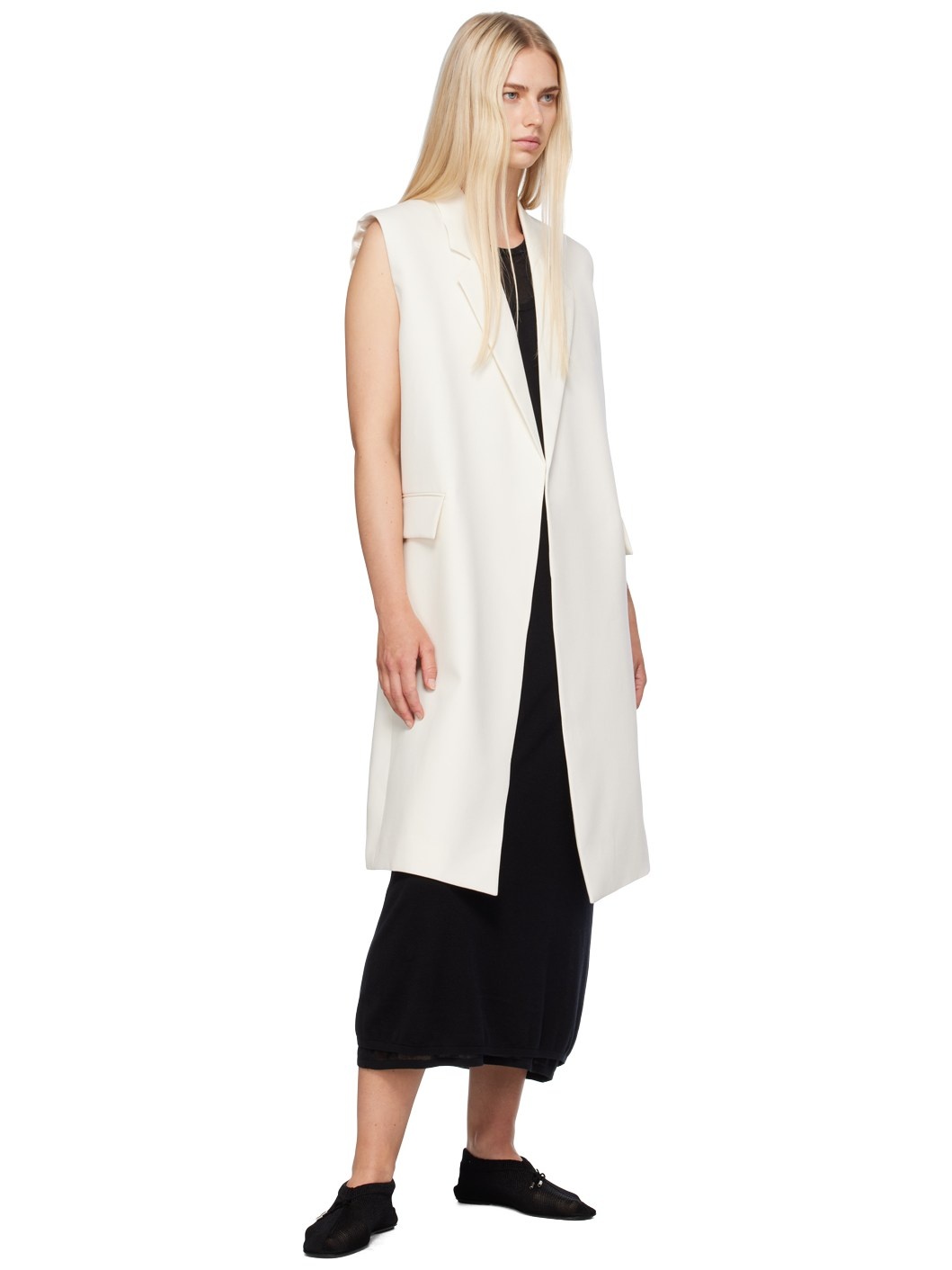 Off-White Sleeveless Coat - 4
