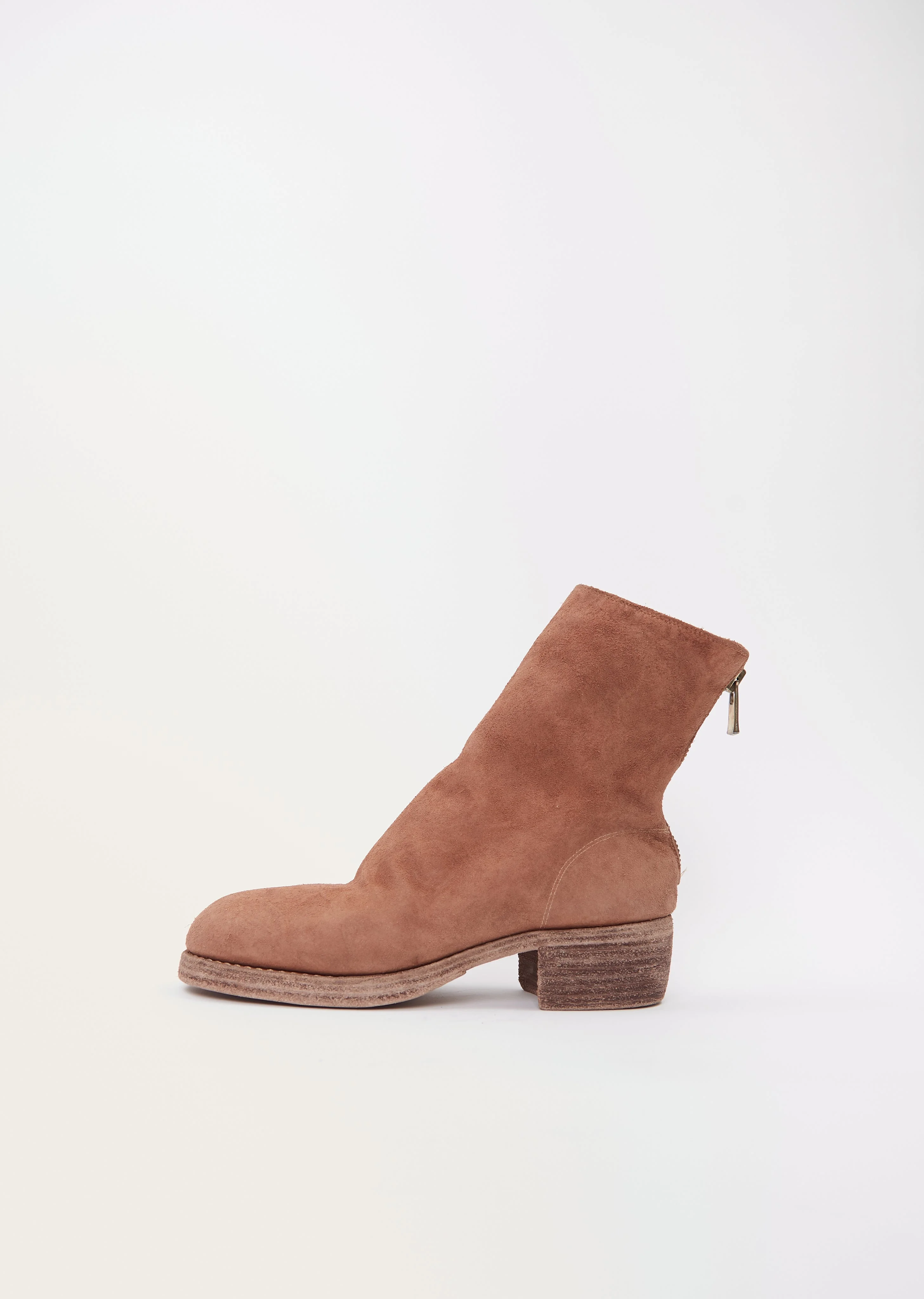 Back Zip Leather Boot - 1