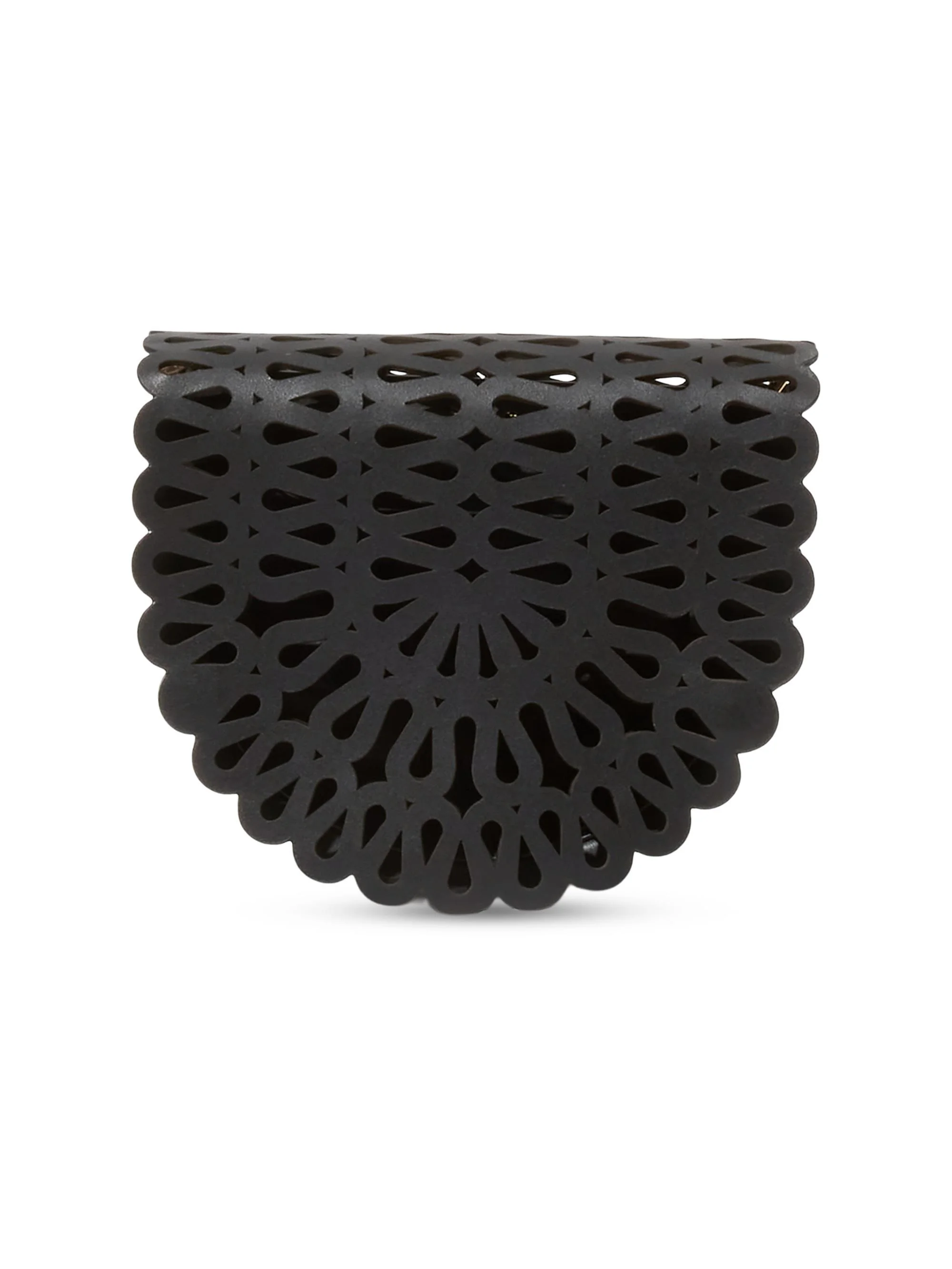 Women's McCall Laser-Cut Leather Saddle Bag - Black - 1