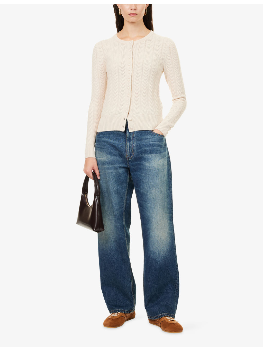 Francesca Round-Neck Stretch-Wool Blend Cardigan - 2