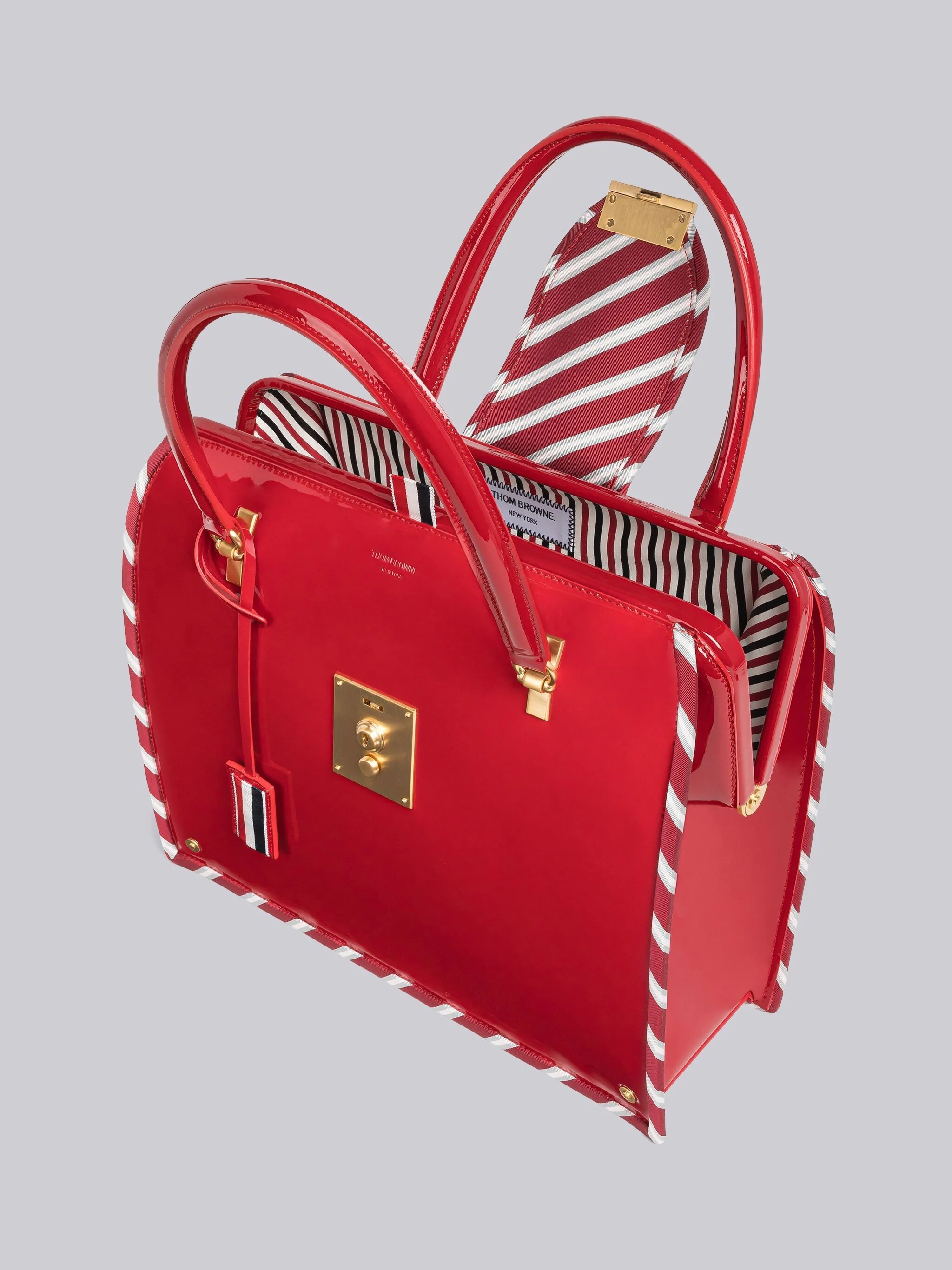 Patent Leather Stripe Binding Mrs. Thom Bag - 5