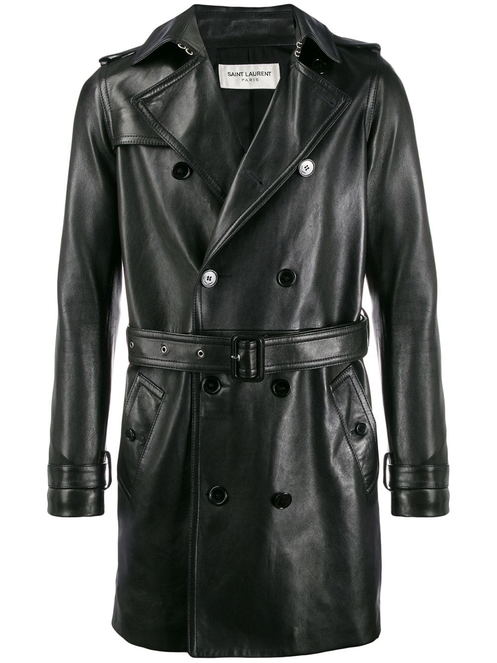 leather trench coat - 1