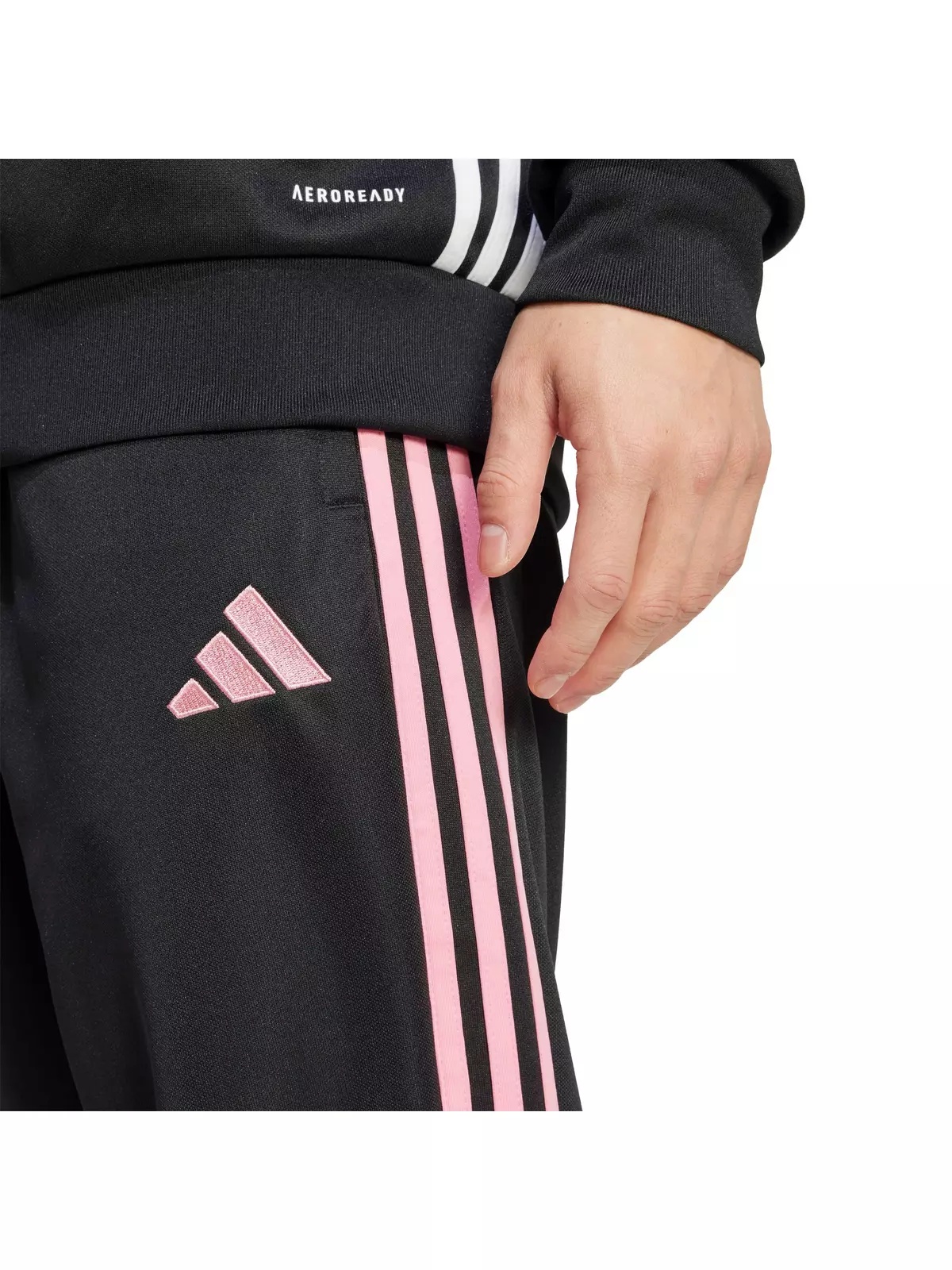 Men's Tiro 25 Essentials Training Tracksuit Bottoms -Black/Pink - 4