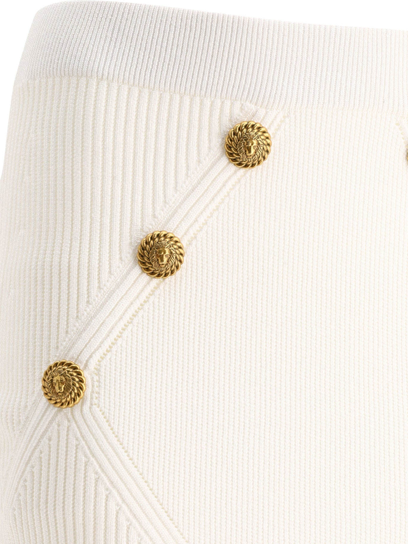 Balmain Women Knitted Skirt With Buttons - 3