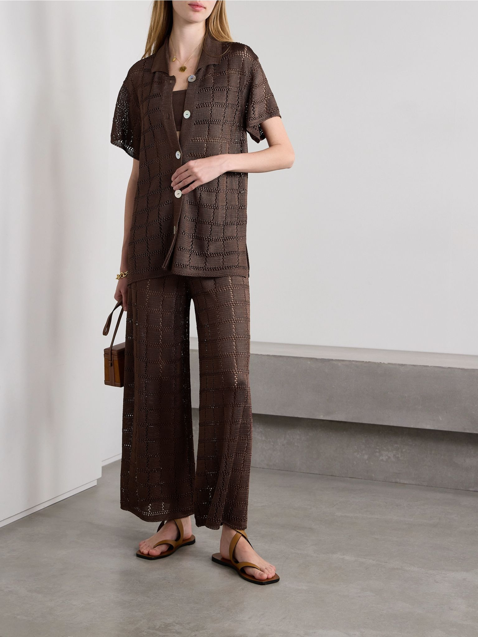 Open-knit shirt Chocolate - 2
