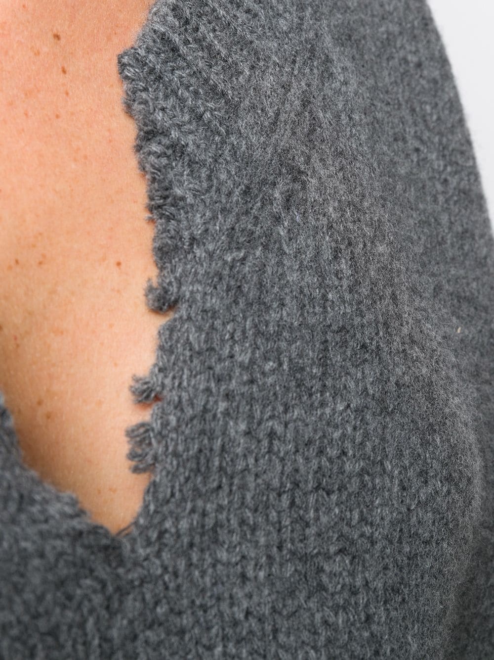 distressed V-neck jumper - 5