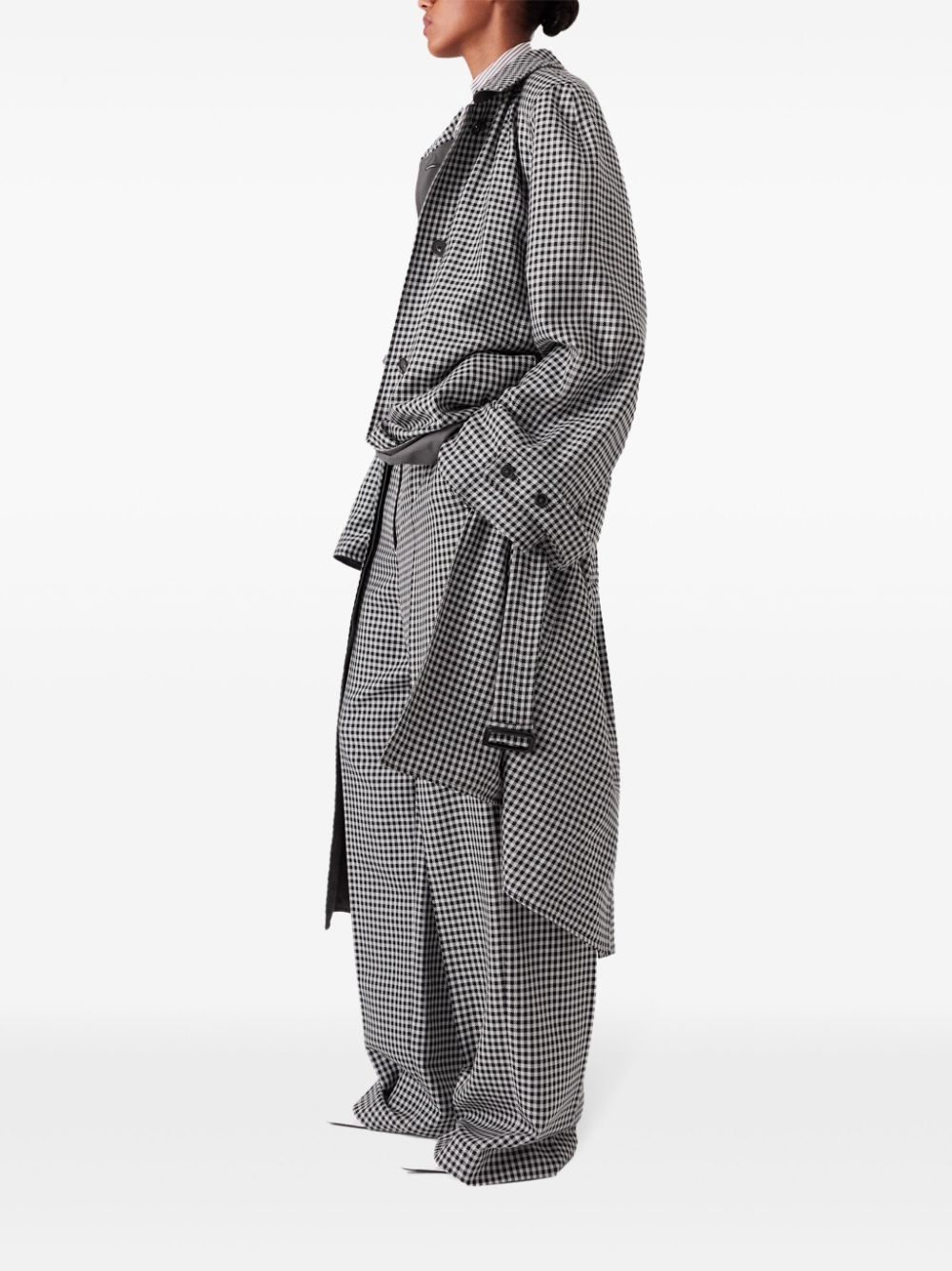 checked reversible car coat - 3