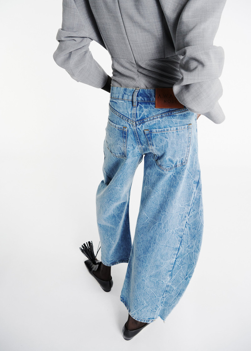 DENIM JEANS WITH INSERTS INDIGO ACID WASH 6