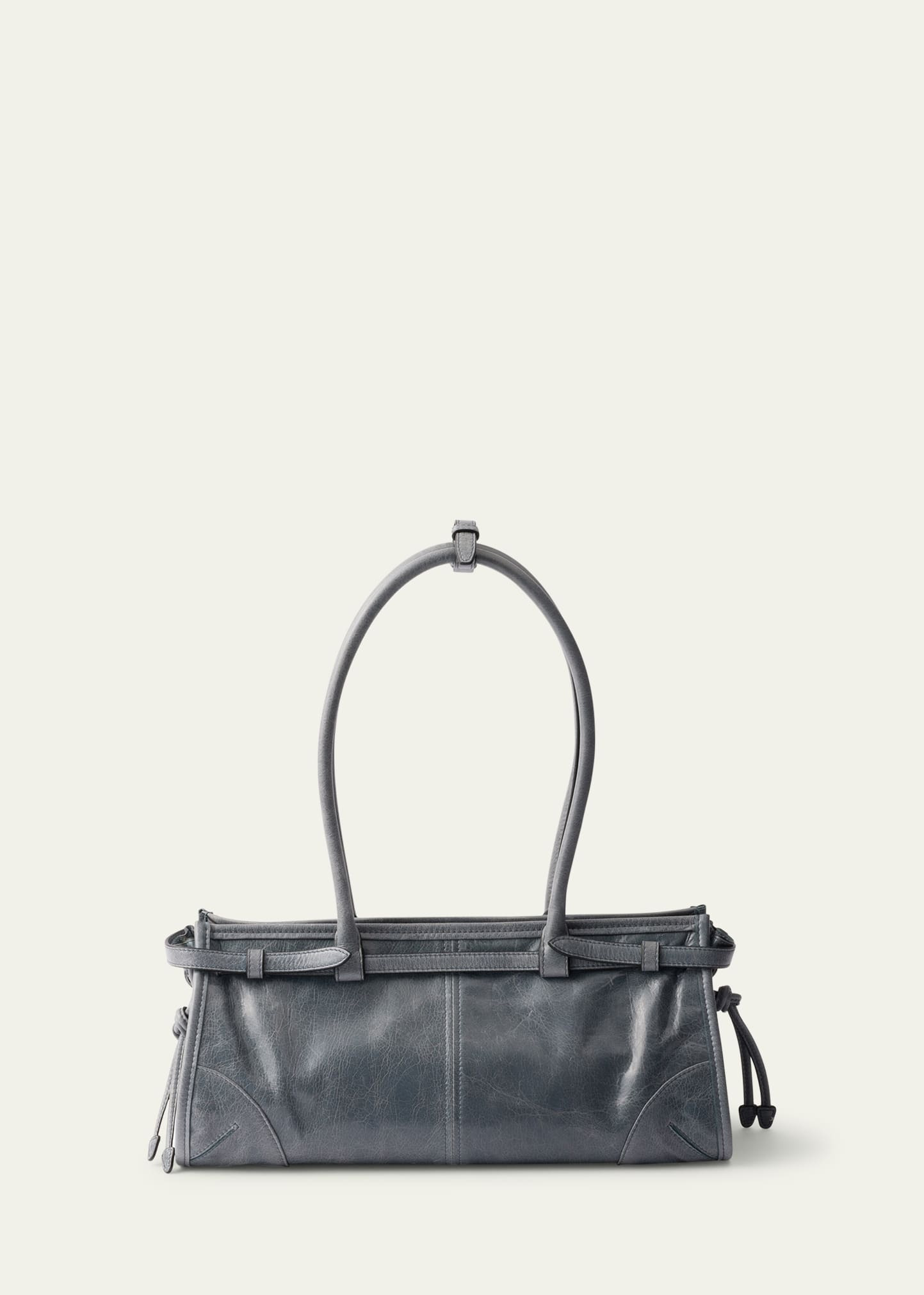 Medium East-West Leather Shoulder Bag - 2