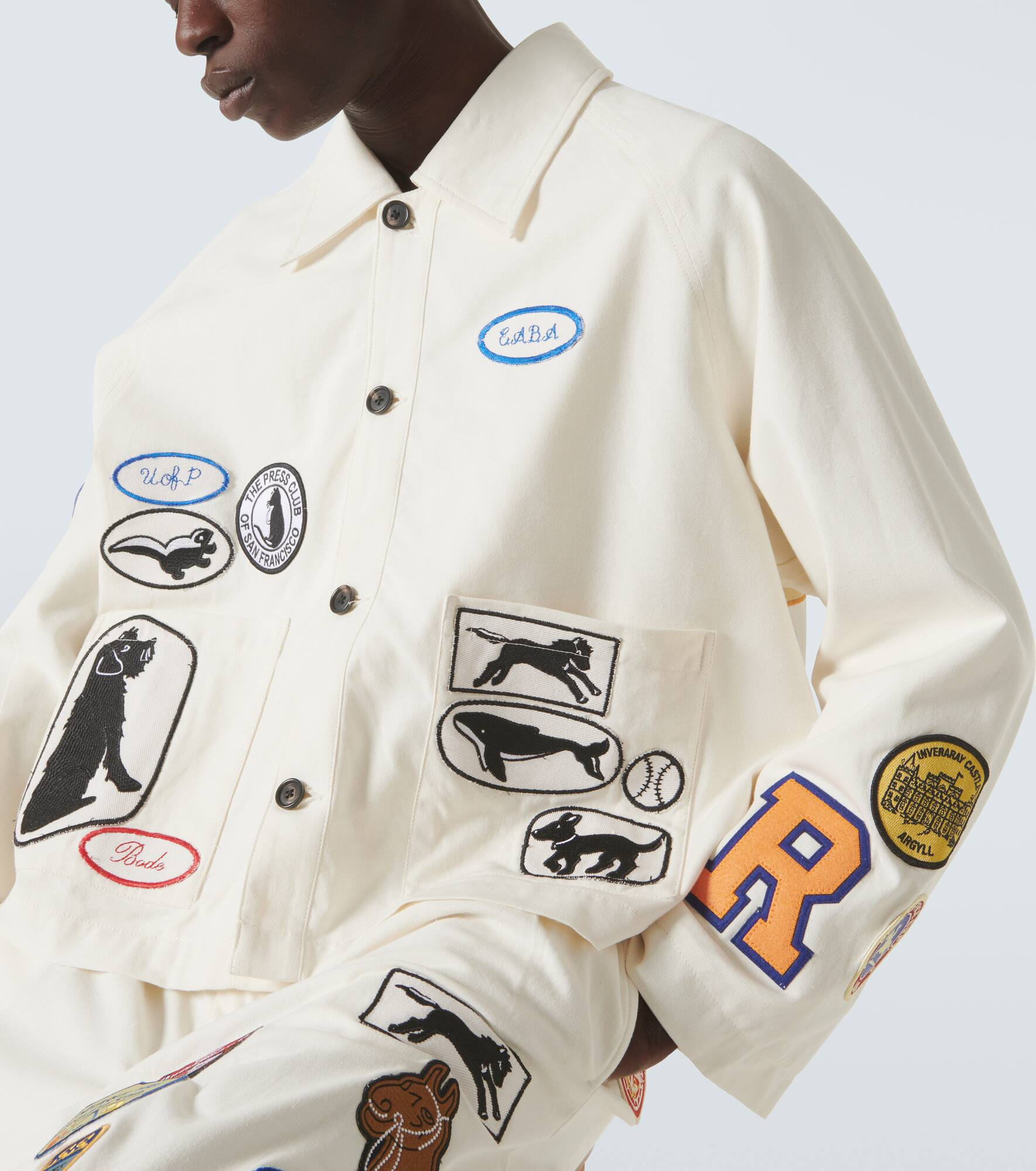 Cambridge patch-appliqué cotton canvas jacket - 5