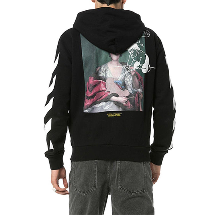Off-White Printing hooded Zipper Jacket Black OMBE001E19E300051088 - 4