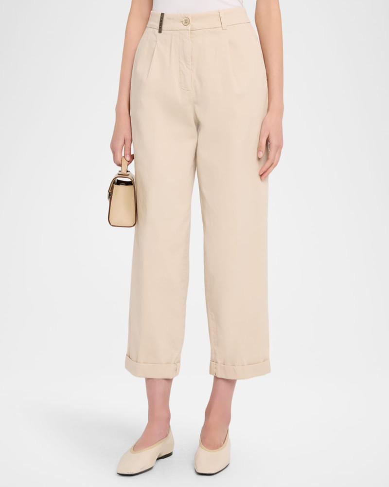 Stretch Cotton Straight-Leg Trousers 4