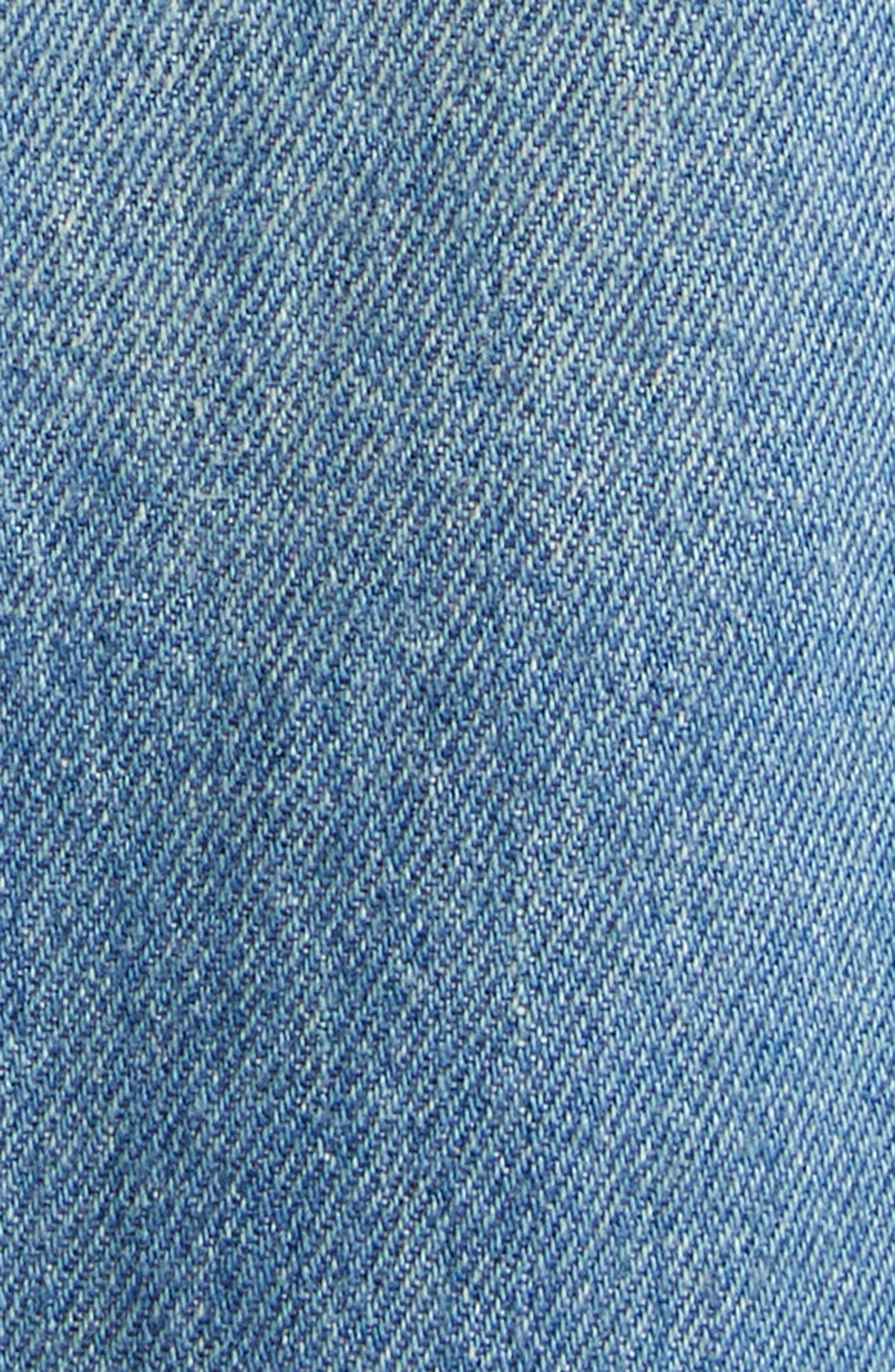 Valentino Garavani Jacquard Trim Straight Leg Jeans in Medium Blue Denim at Nordstrom - 7