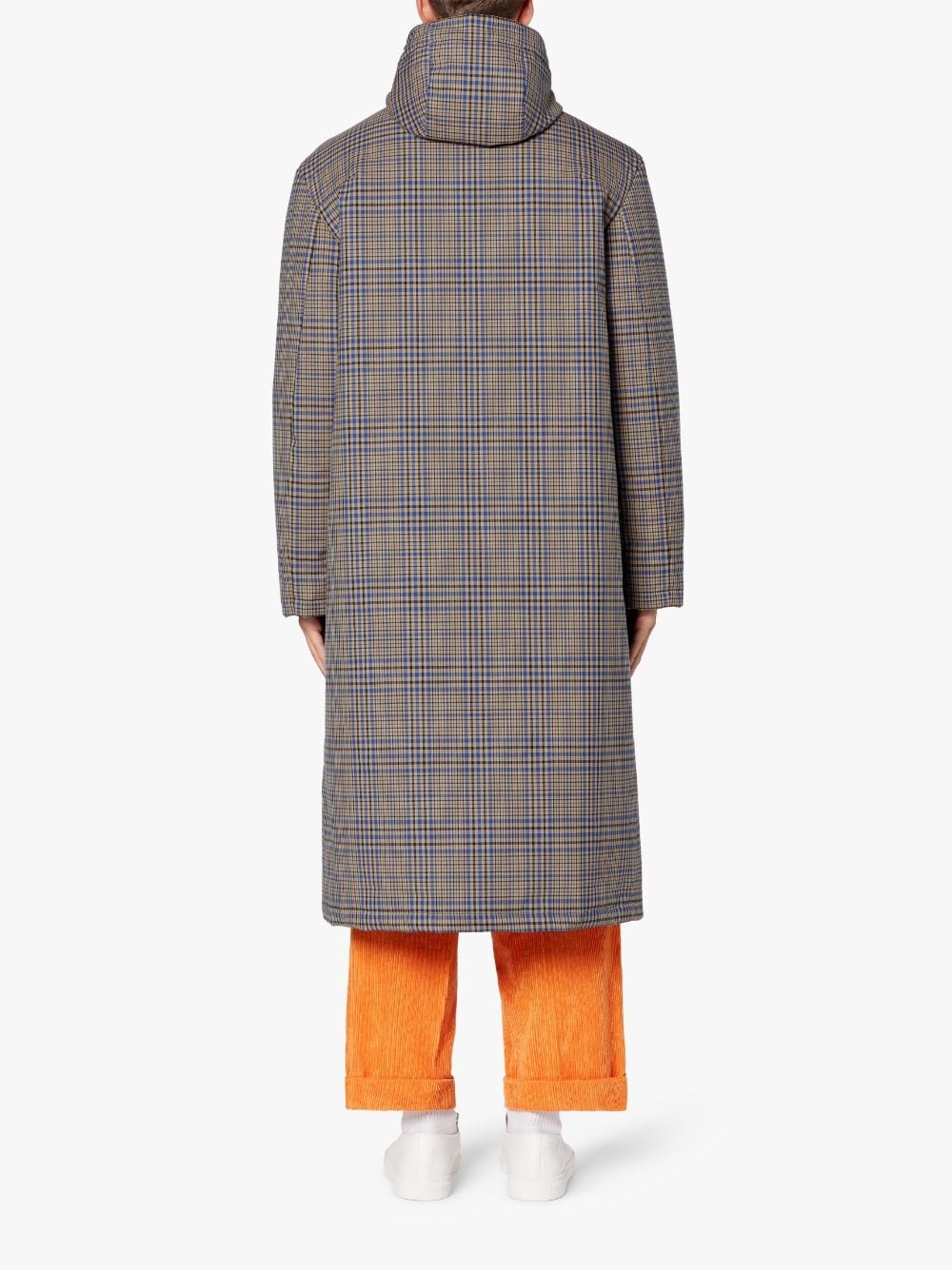MILAN BLUE CHECK RAIN SYSTEM WOOL HOODED THINDOWN PARKA | PARKA GMF-300 - 3