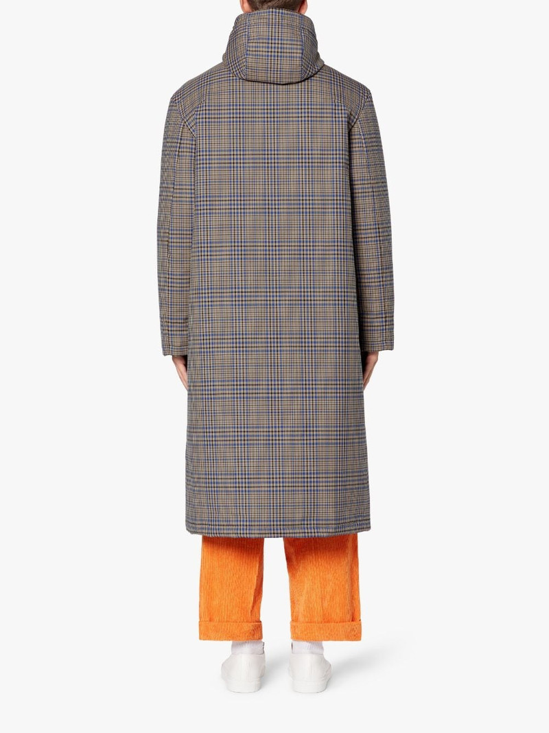 MILAN BLUE CHECK RAIN SYSTEM WOOL HOODED THINDOWN PARKA | PARKA GMF-300 3