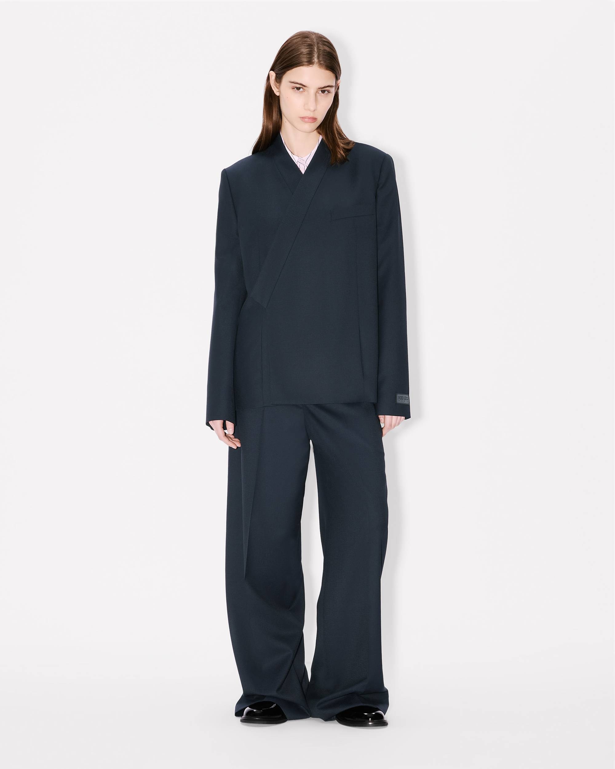 'KENZO Weave' kimono blazer in wool jacquard - 3