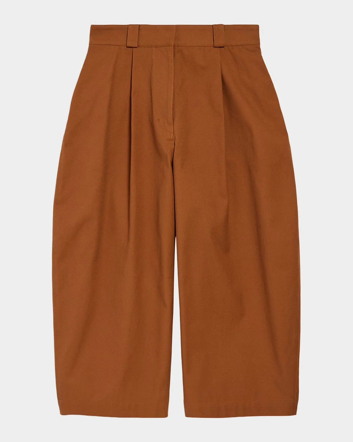 Pleated Barrel-Leg Ankle Bermuda Pants - 1
