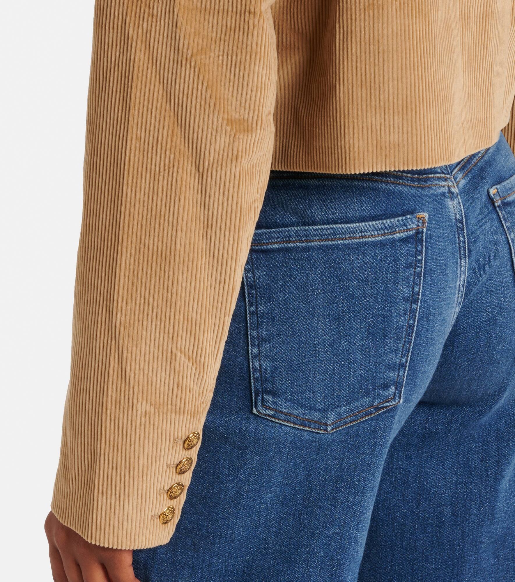 Pia cropped cotton corduroy jacket - 6