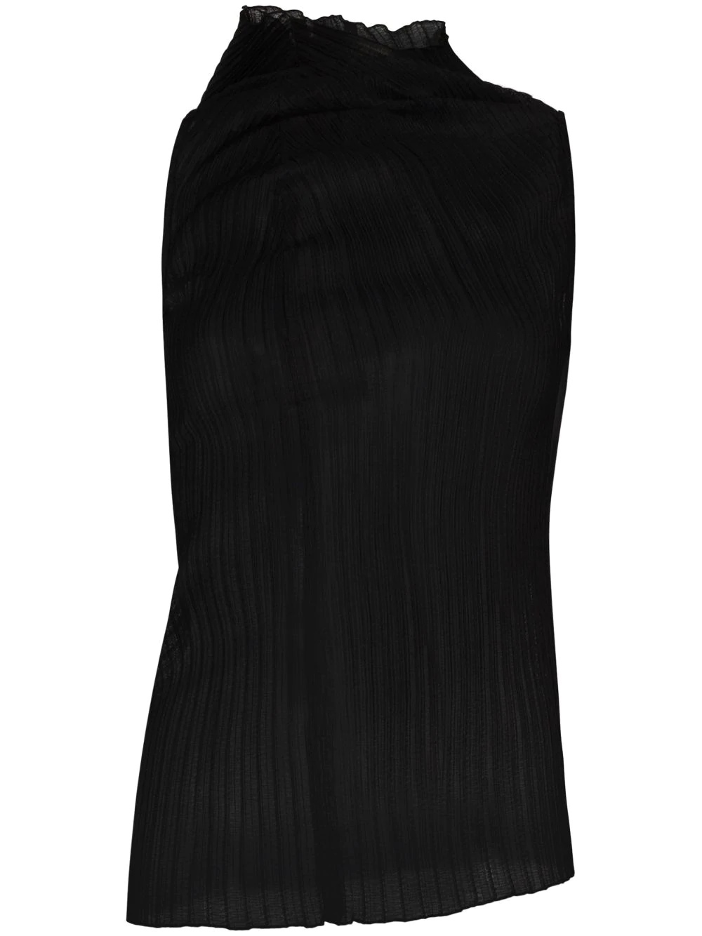 asymmetric ribbed-knit top - 1