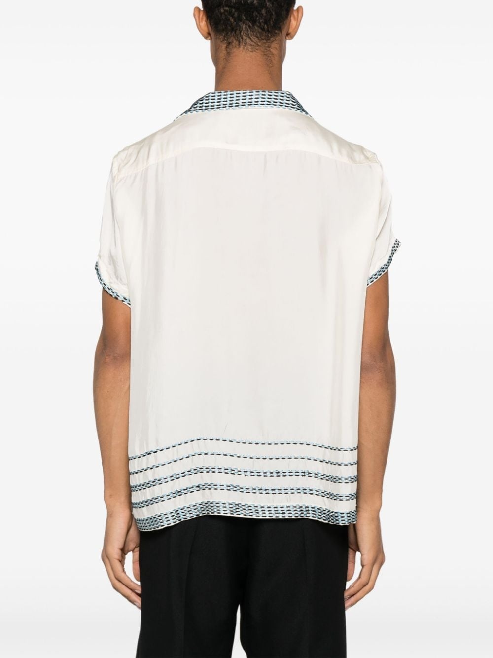 embroidered-design short-sleeve shirt - 4