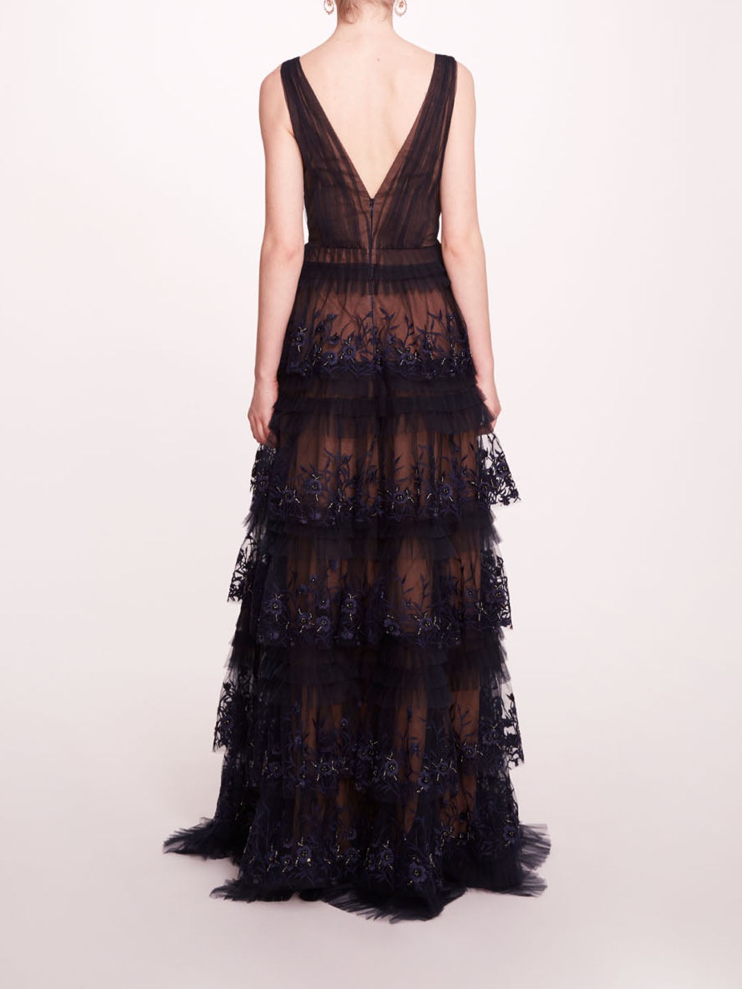 TIERED TERRARIUM V-NECK GOWN - 2