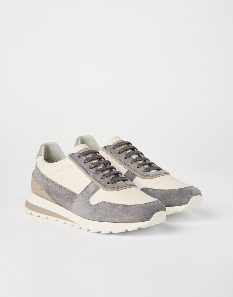 Washed suede and calfskin runners 1